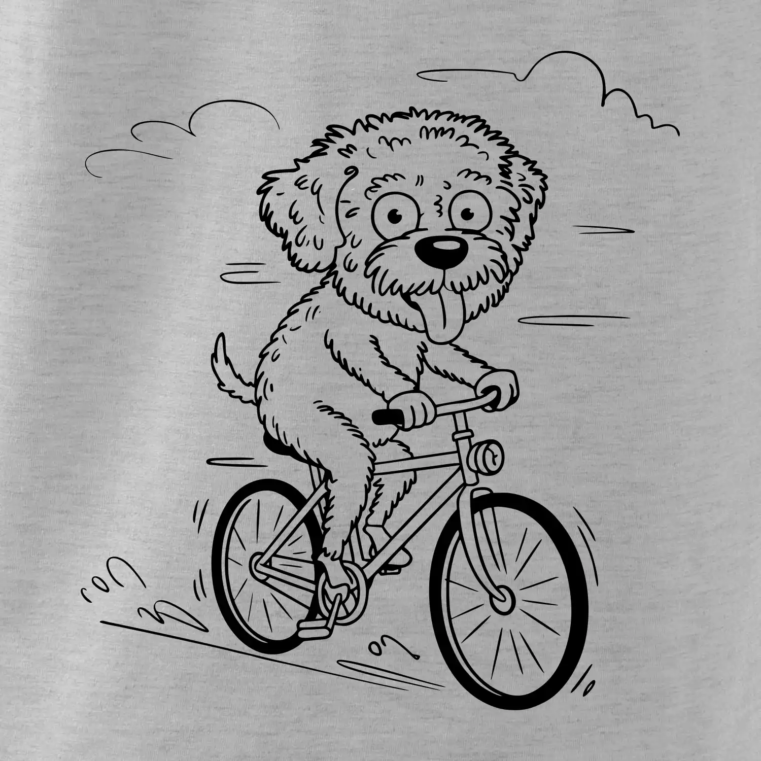 Lagotto romagnolo karikatura na kole černá