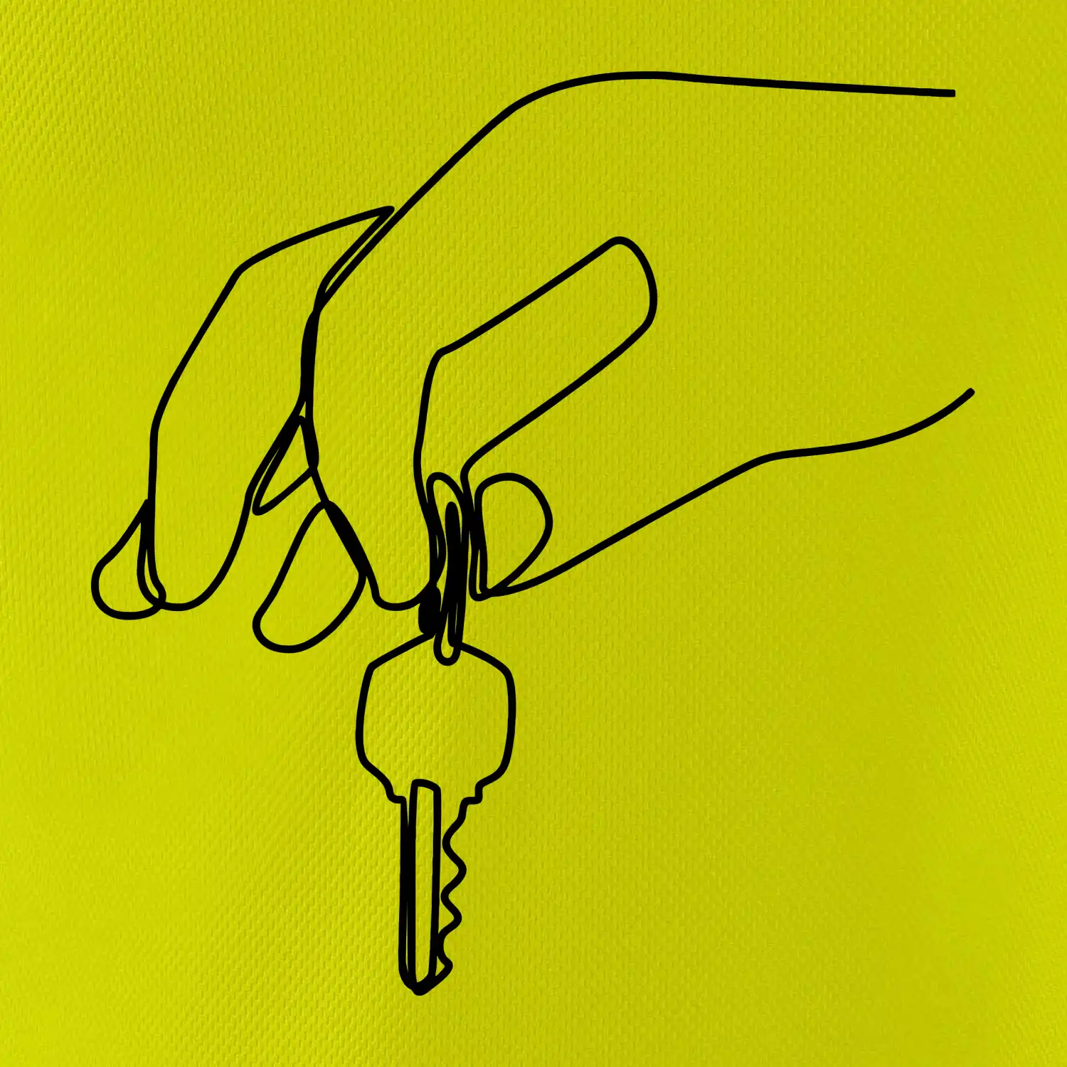 Klíče a ruka jedním tahem