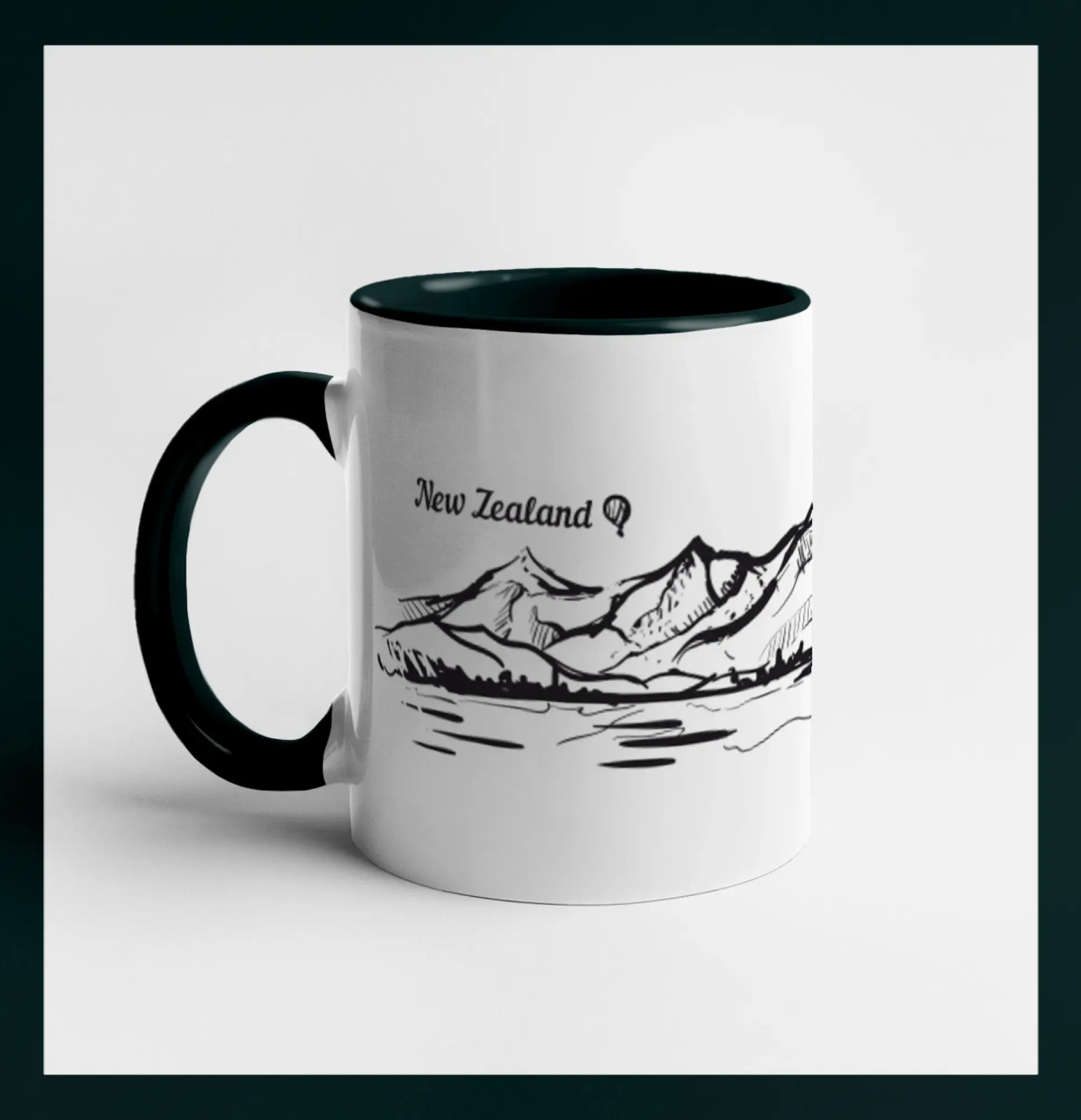 Nový Zéland nápis a hory Aoraki - Mount Cook