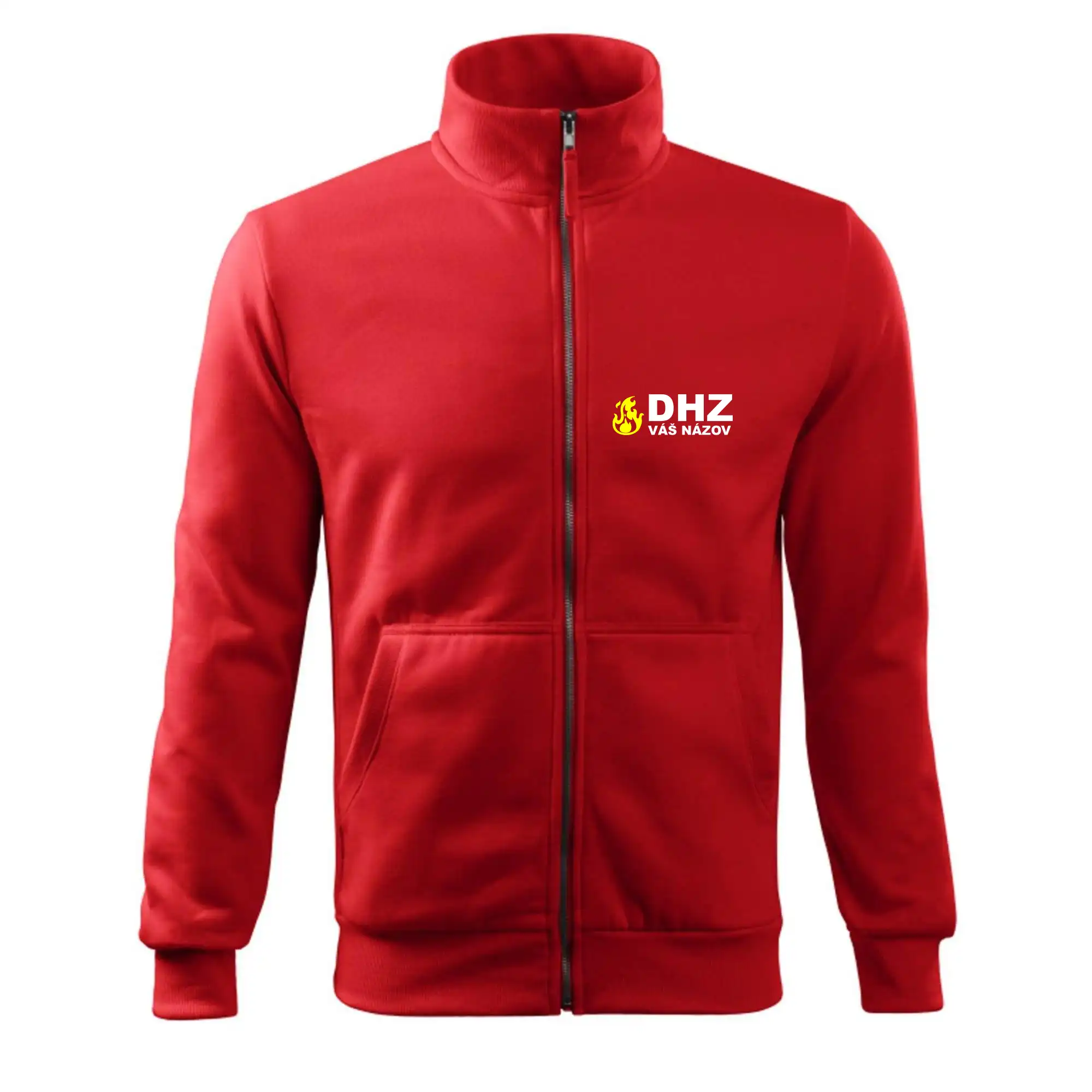 Originálne tričká pre hasičov - DHZ (oheň, názov sboru - vlastný nápis) - Mikina bez kapucne Adventure