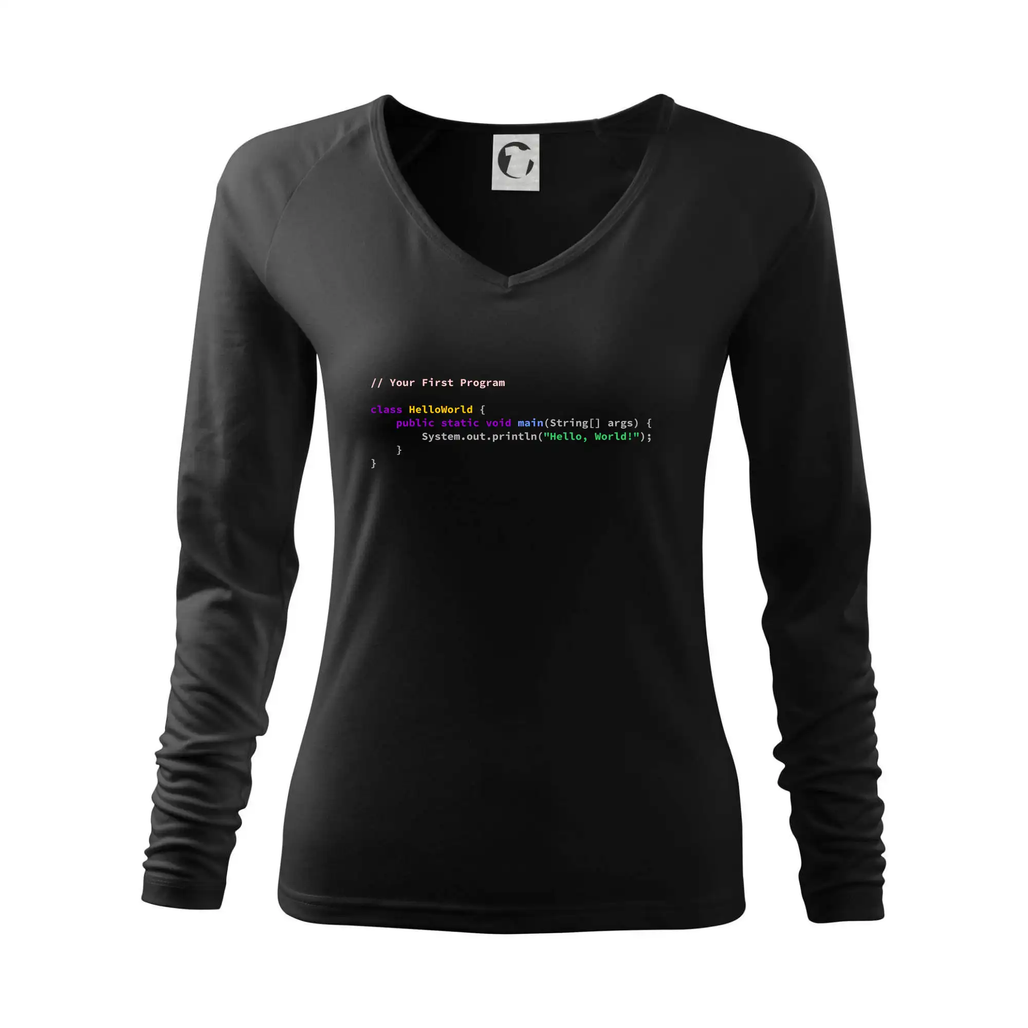 Tričká pre ajťákov - Hello world Java - Tričko dámske Elegance