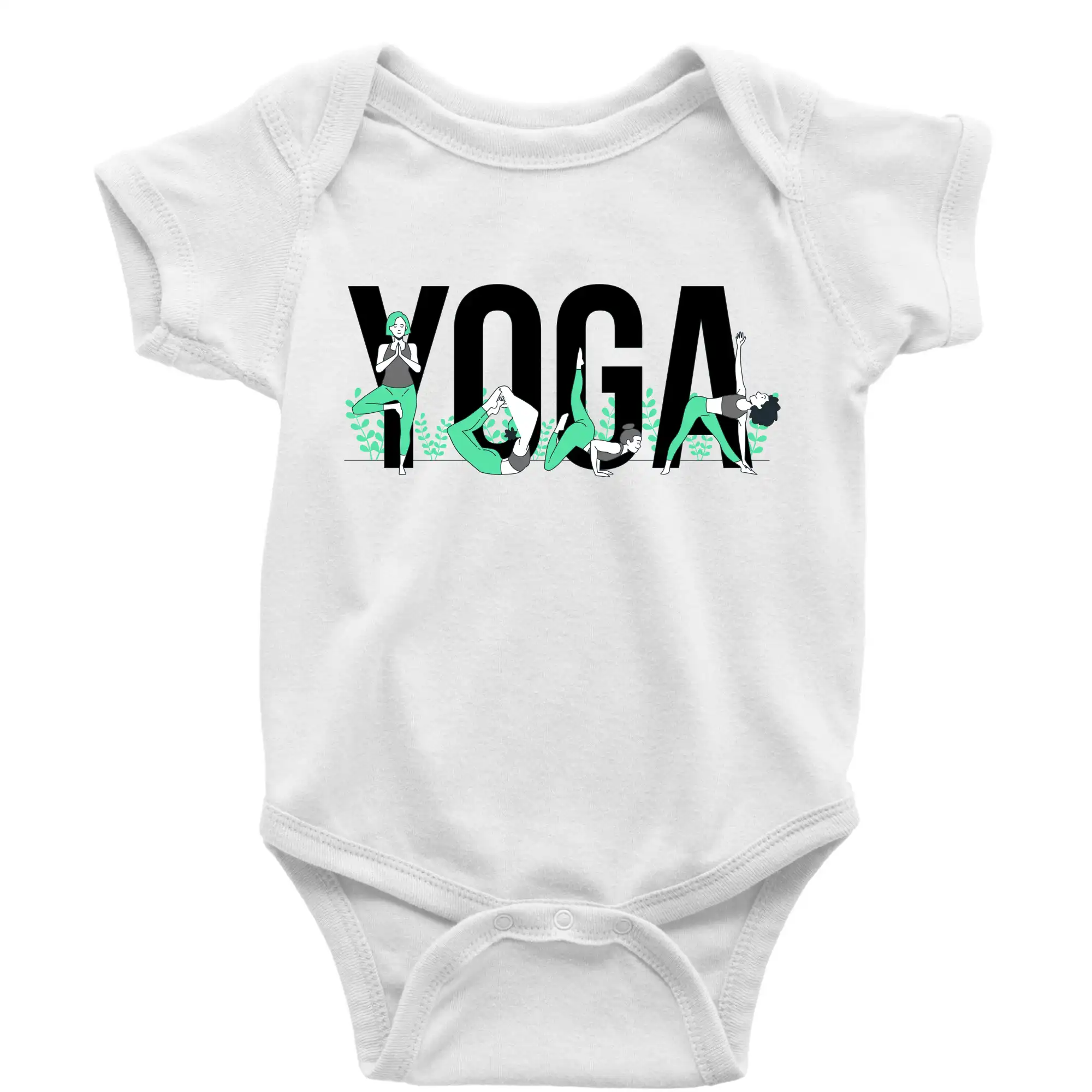 Tričká na jógu - Yoga nápis farebný - Body dojčenské s krátkym rukávom