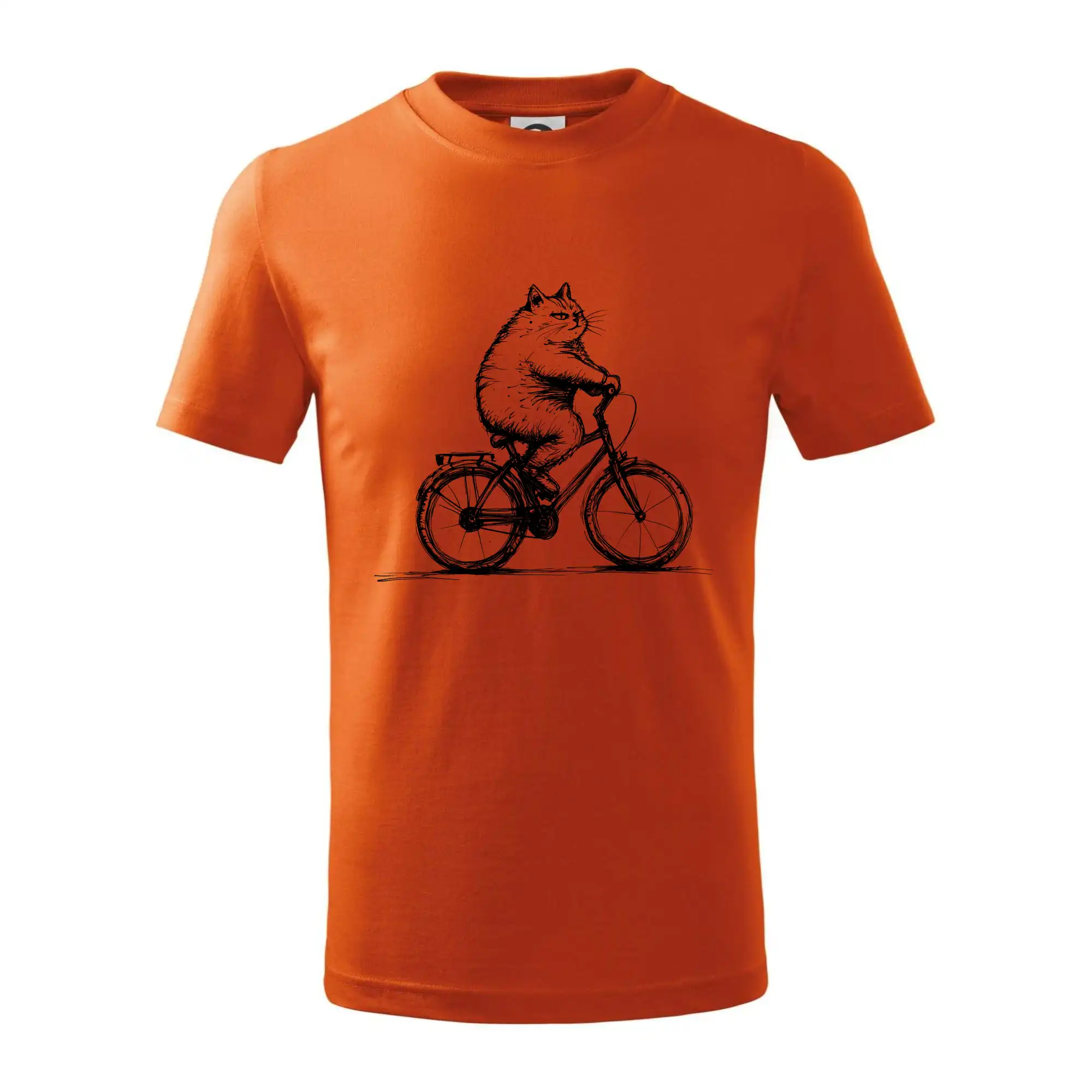 Tričko ako darček pre cyklistu - Tučná mačka na bicykli - Tričko detské bavlnené