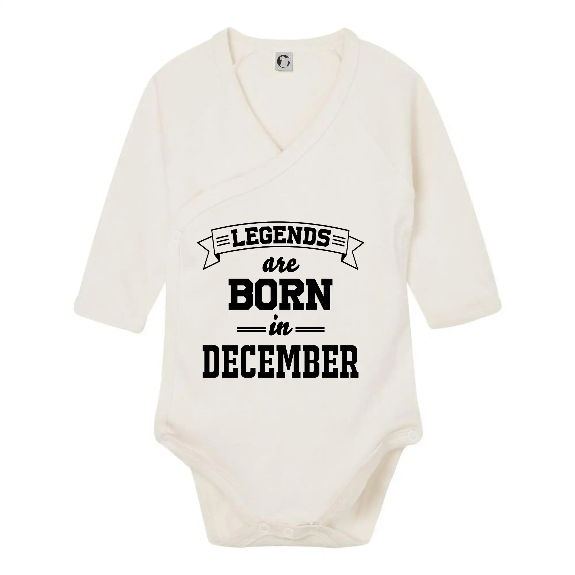 Tričká pre narodených v decembri - Legends are born in December - Body zavinovacie s dlhým rukávom