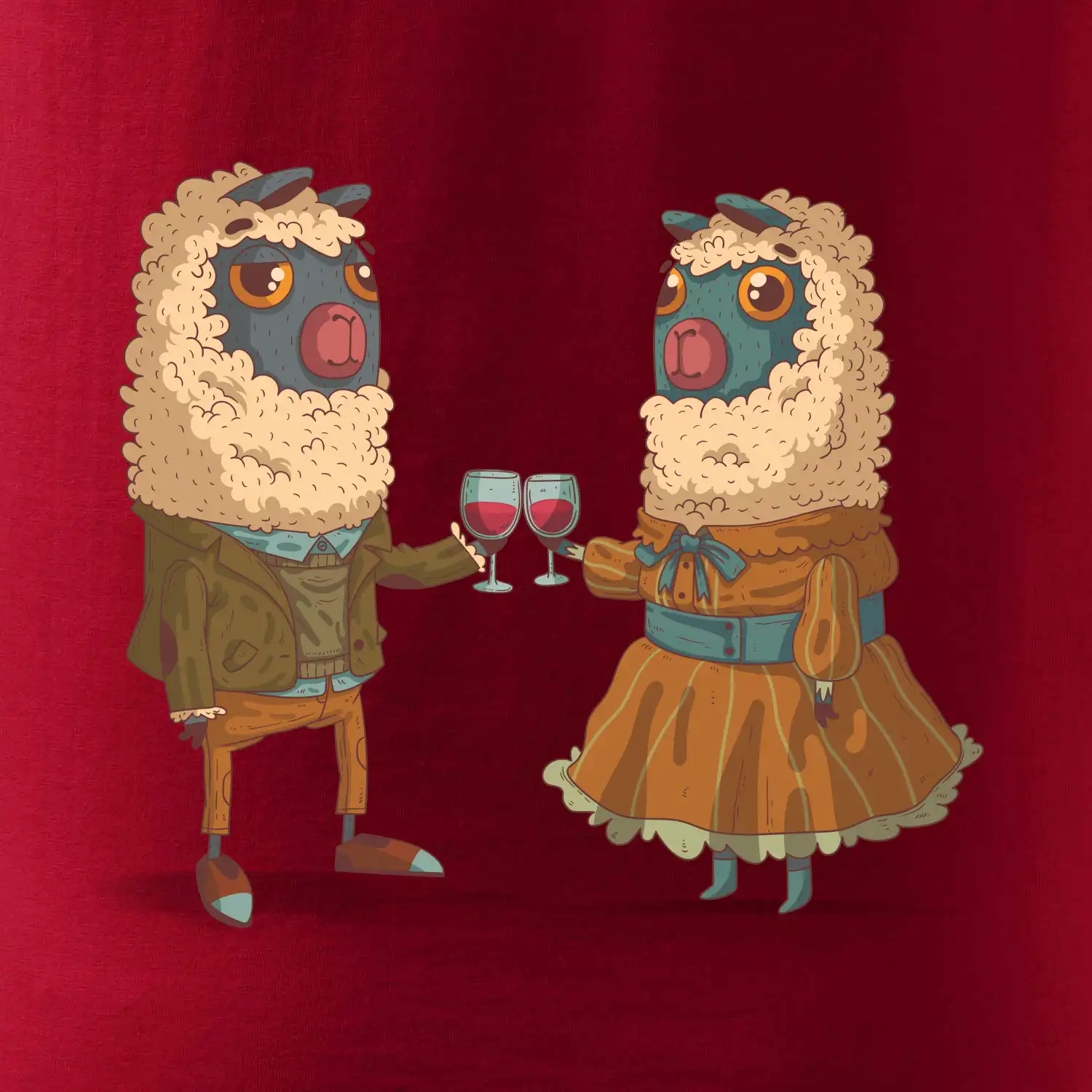 Alpaky s vínem pár