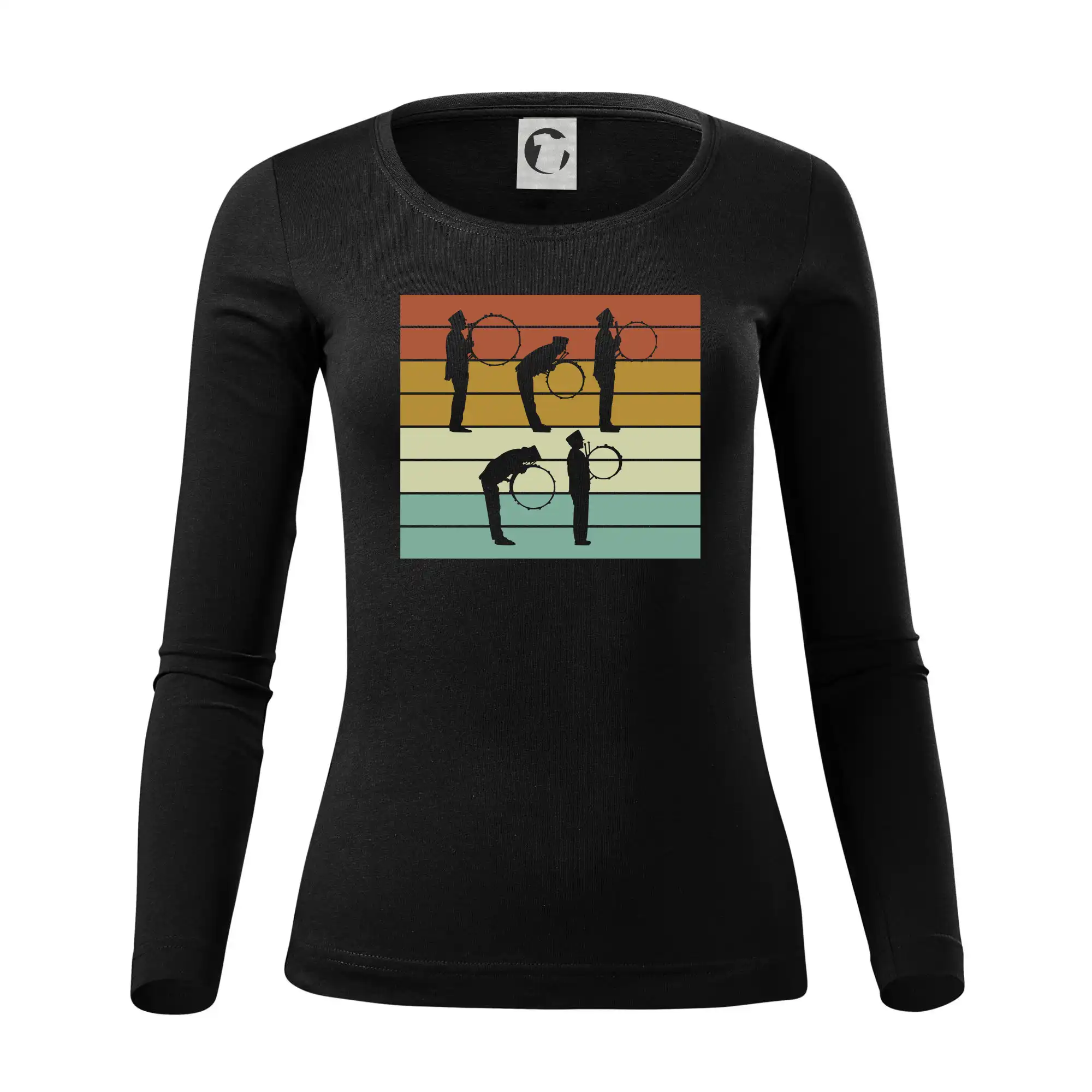 Vintage bubeník pochod - Dámske tričko FIT-T LS - zužené
