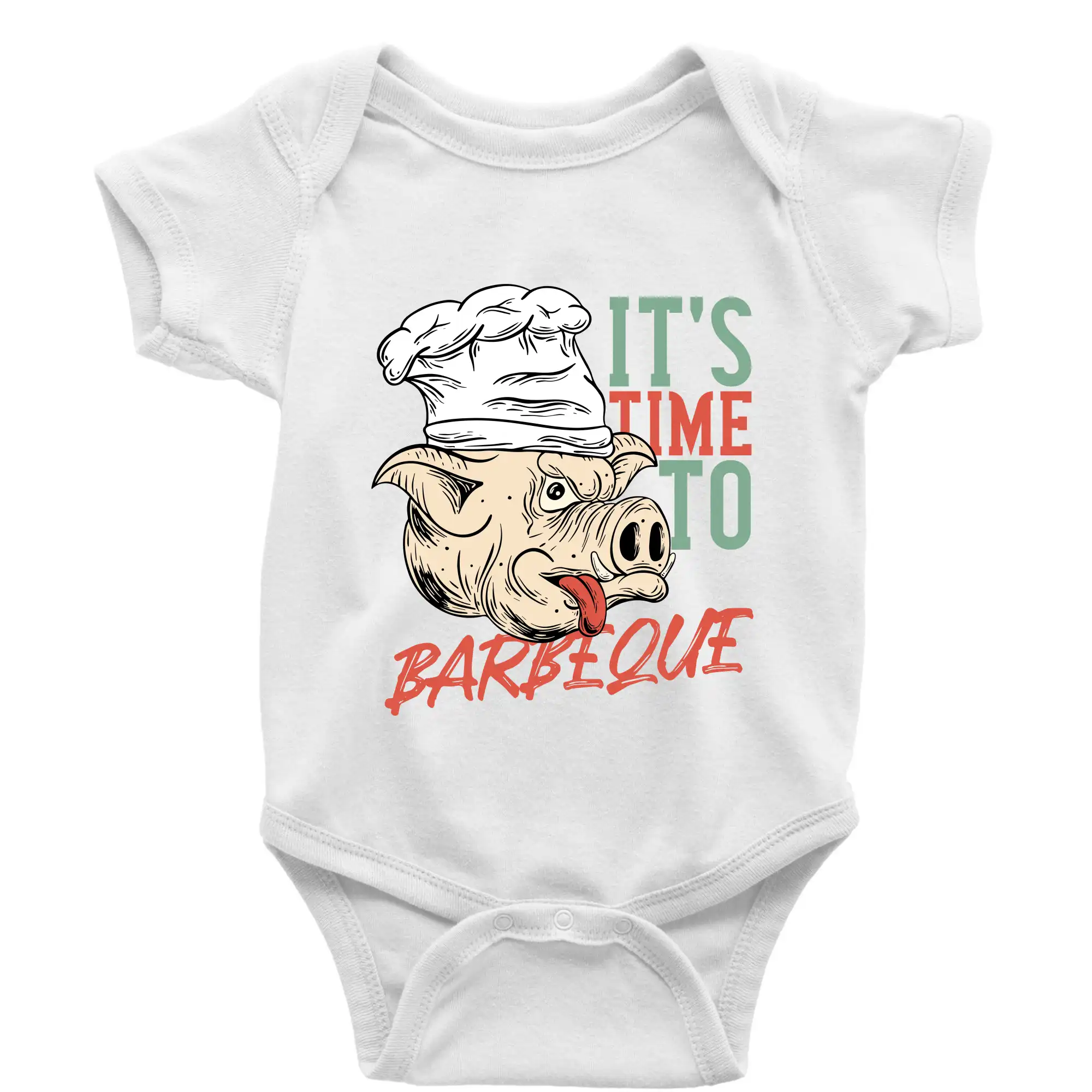 Tričká a zástery na grilovanie - It's Time to Barbeque - Body dojčenské s krátkym rukávom