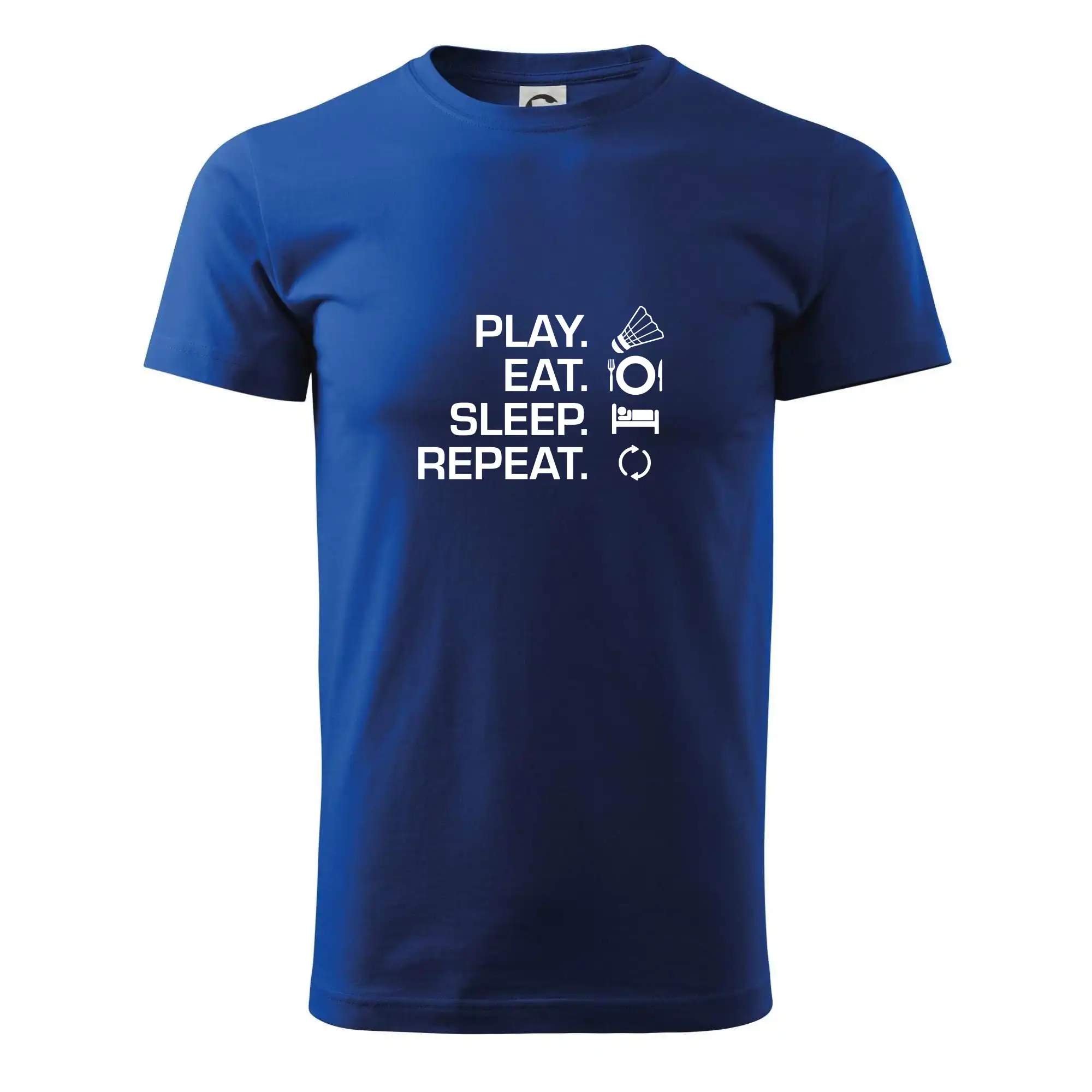 Tričká na bedminton - Play Eat Sleep Repeat badminton - Pánske tričko nižšej gramáže