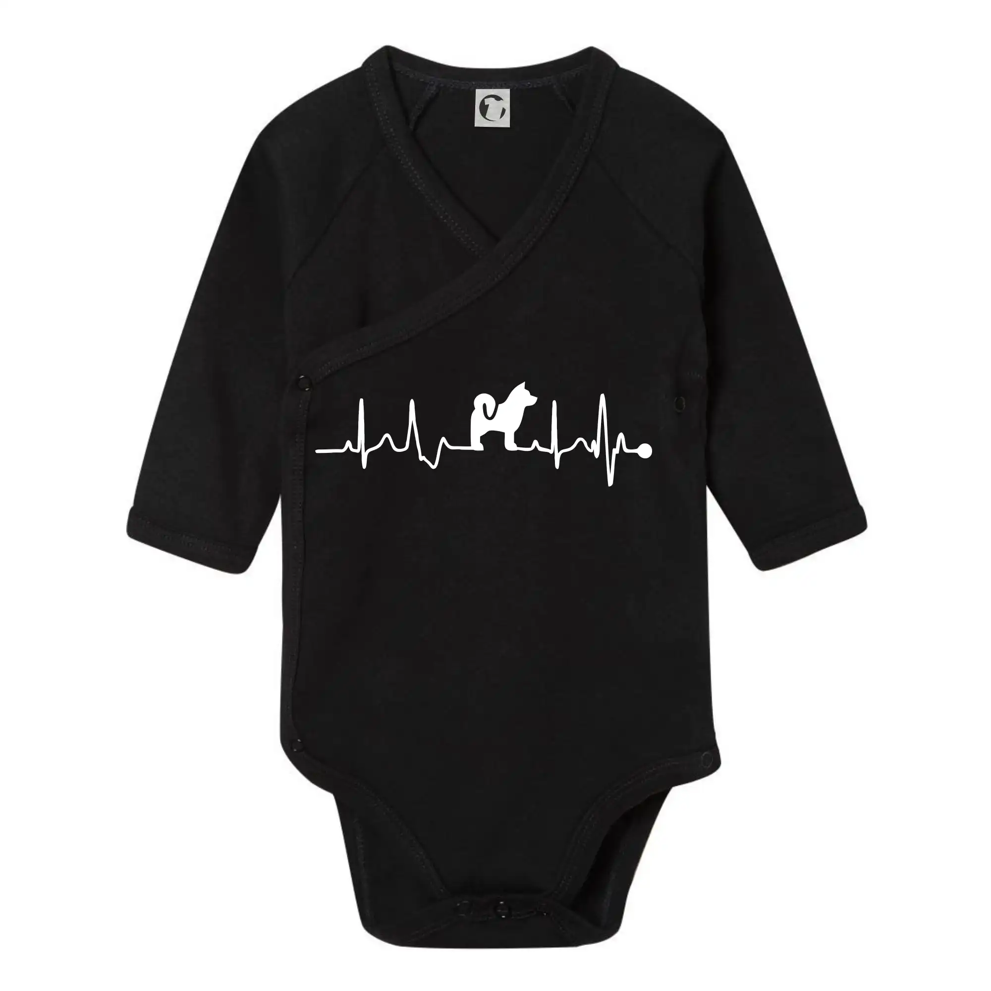 Ostatné psie plemená - Shiba-Inu EKG - Body zavinovacie s dlhým rukávom