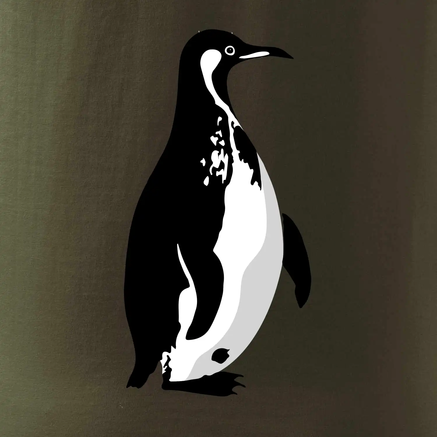 Tučňák černobílý z boku