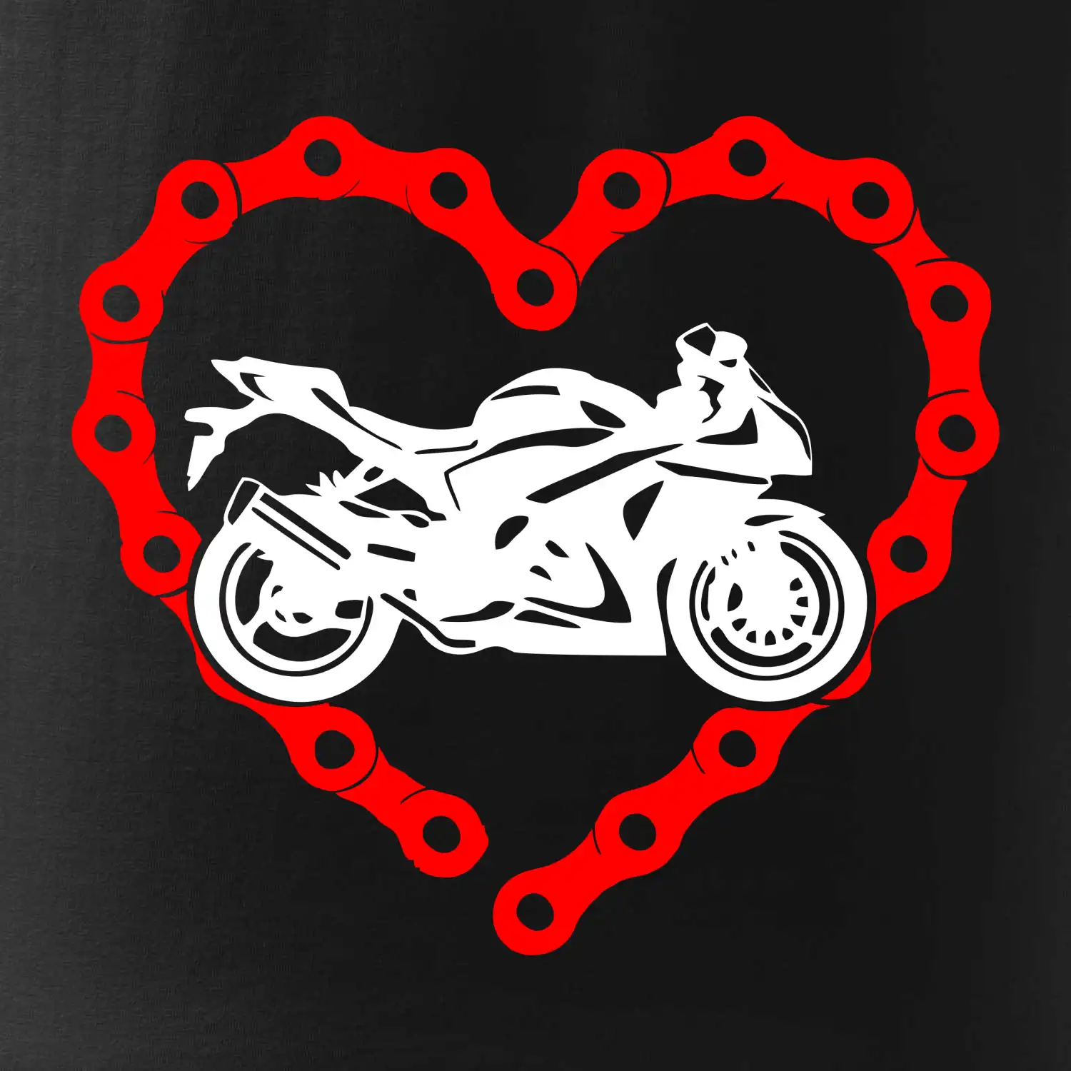 Moto srdce řetěz - silniční