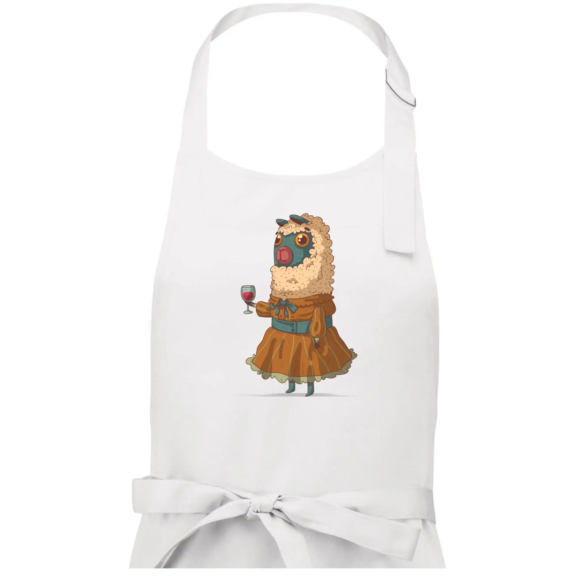 Alpaka s vínem žena