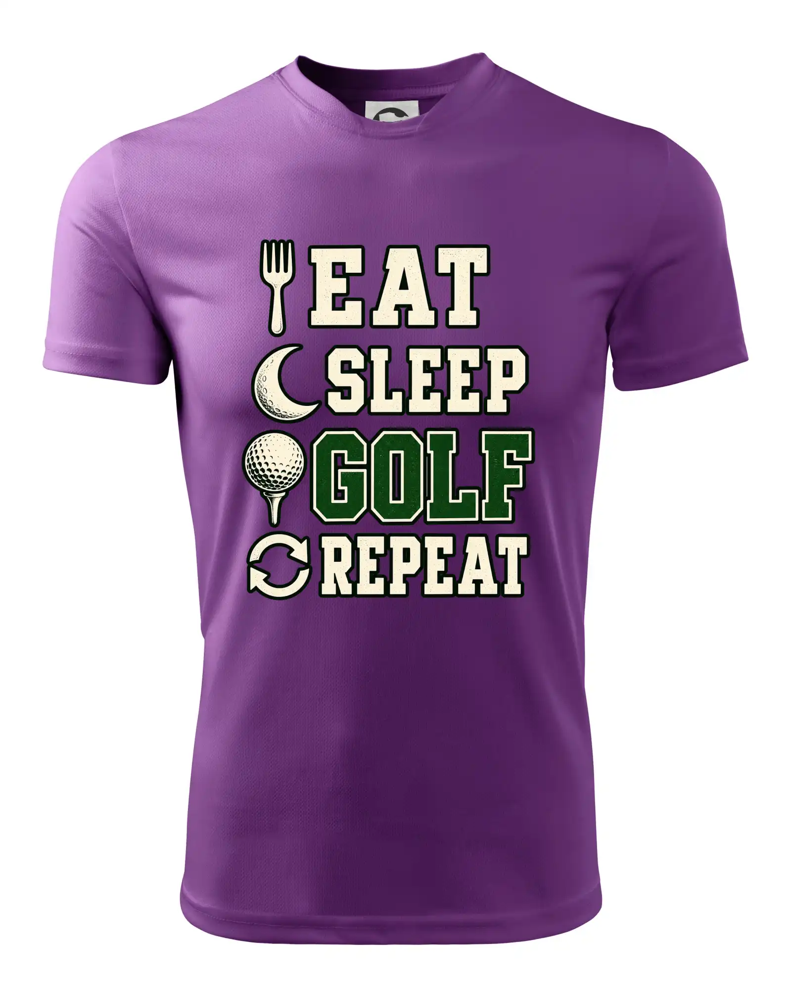 Eat sleep golf repeat typografie