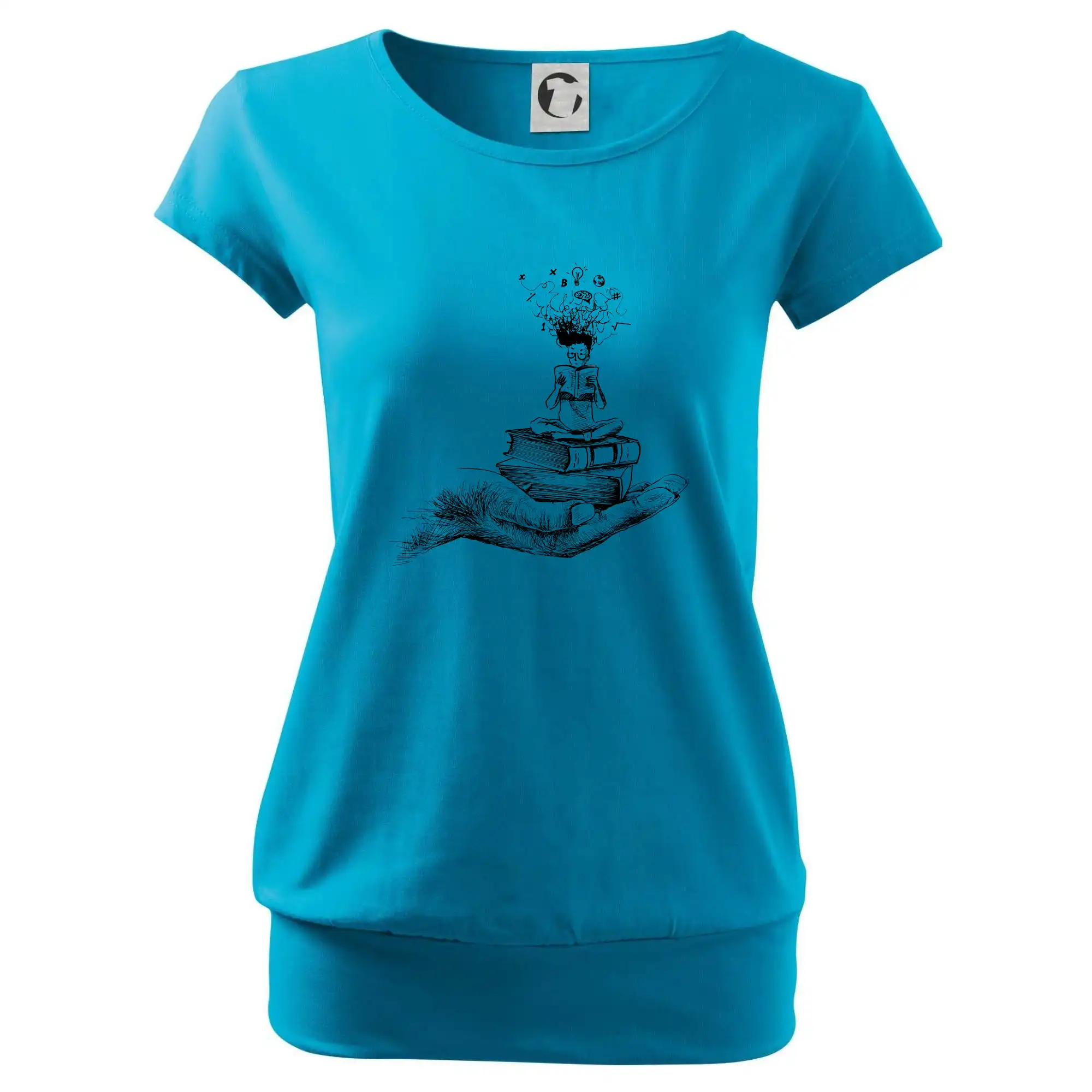 Tričká s motívom kníh pre milovníkov čítania a vône papiera - Čitateľ - ruka kreslená - Voľné tričko city
