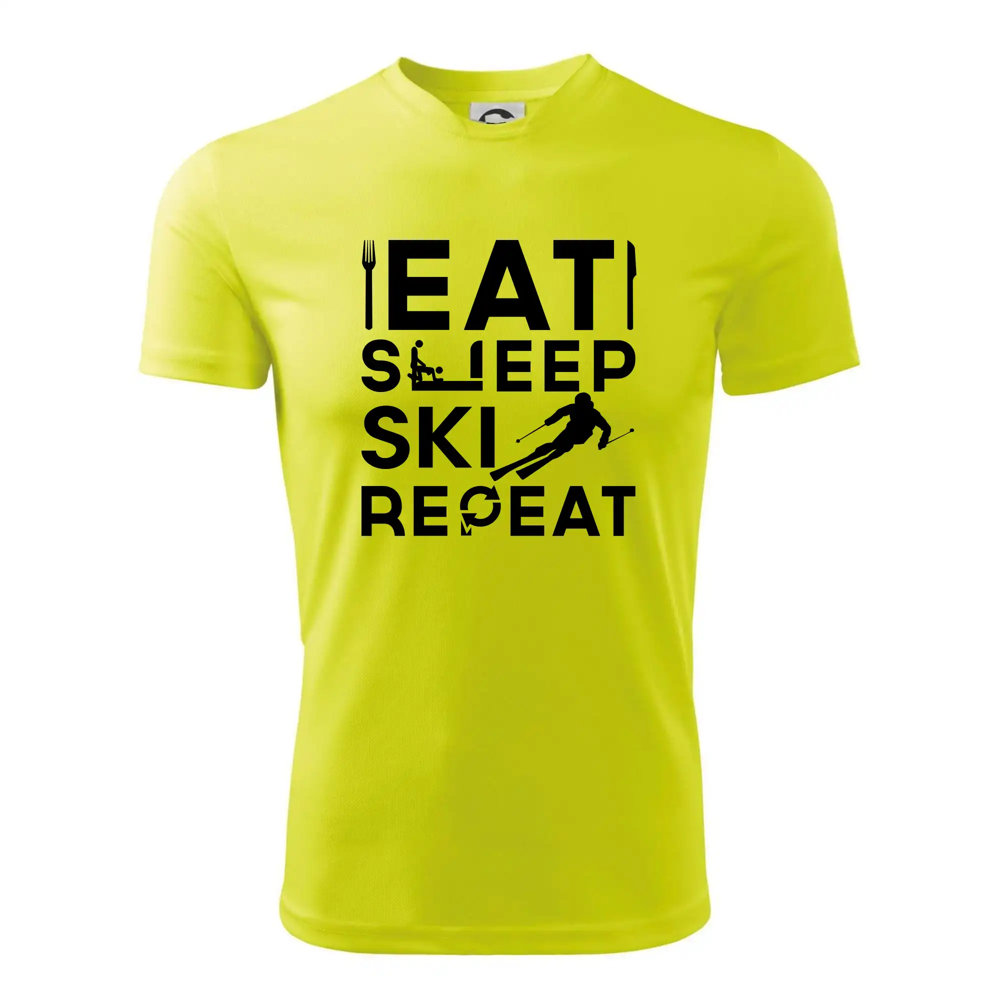 Lyže a Snowboard - Eat sleep ski repeat - Pánske tričko Fantasy športové