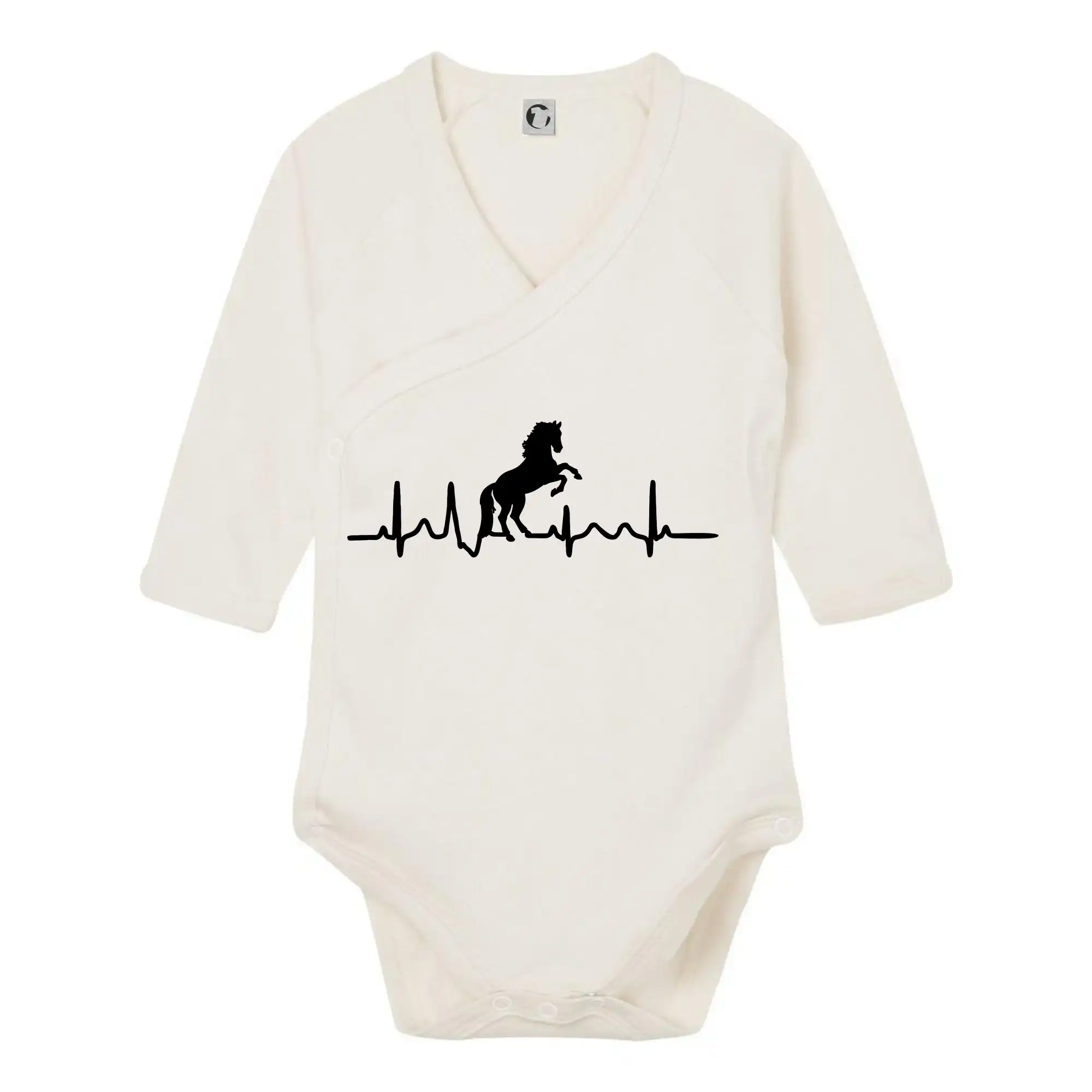 Tričká s koňmi - Ekg kôň ikona - Body zavinovacie s dlhým rukávom