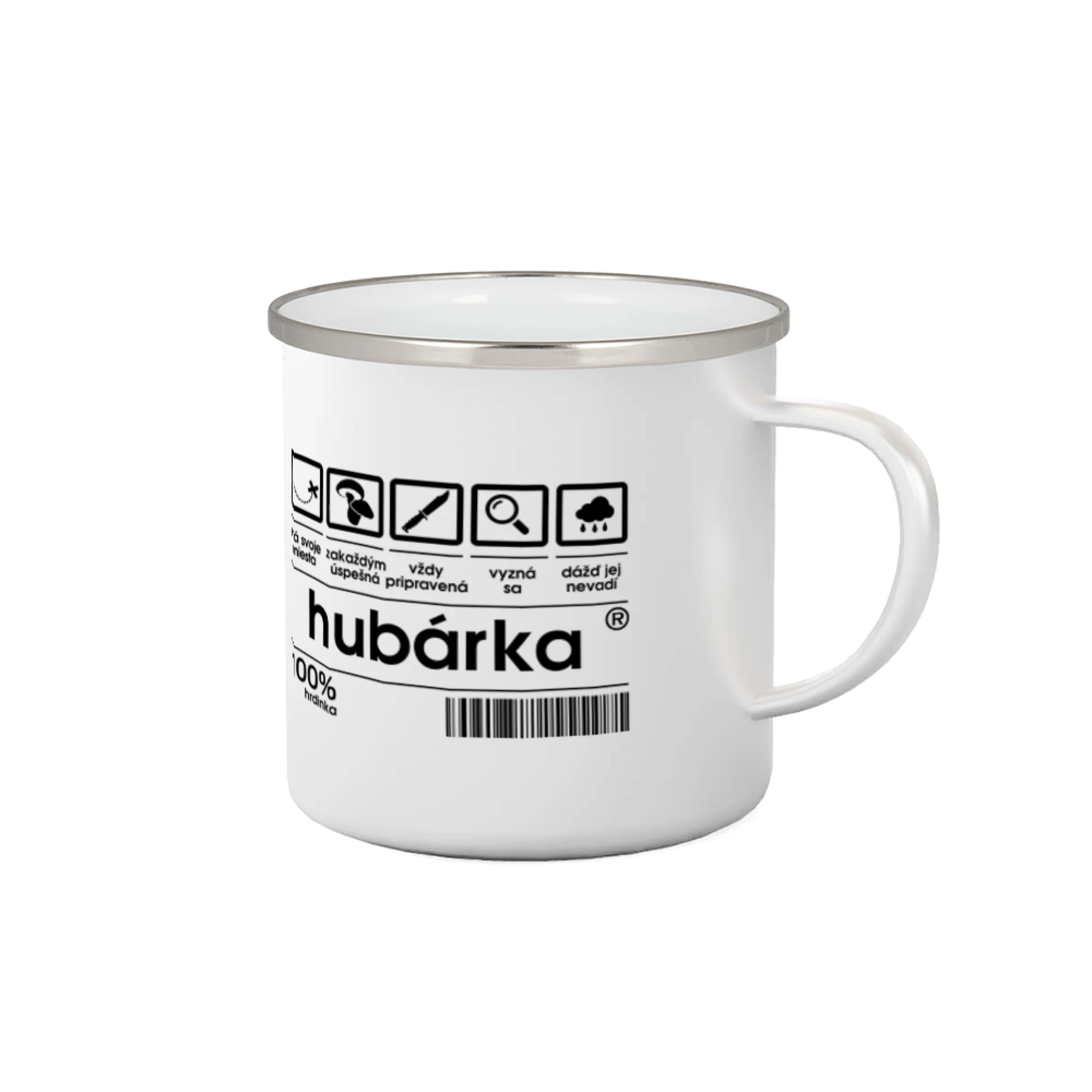 Tričká na chalupu - Čiarový kód Hubárka - Plecháčik