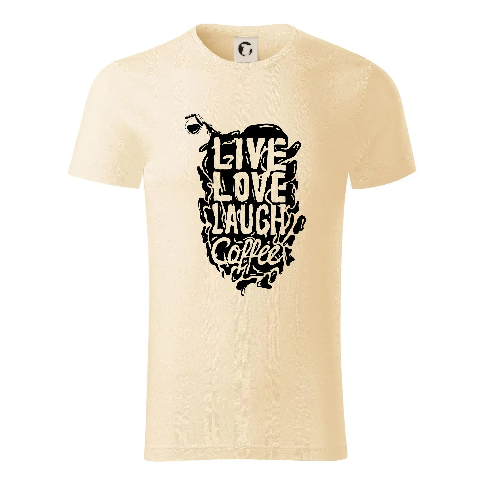 Motívy pre baristu a milovníkov kávy - Live love laugh coffee - Tričko z organickej bavlny