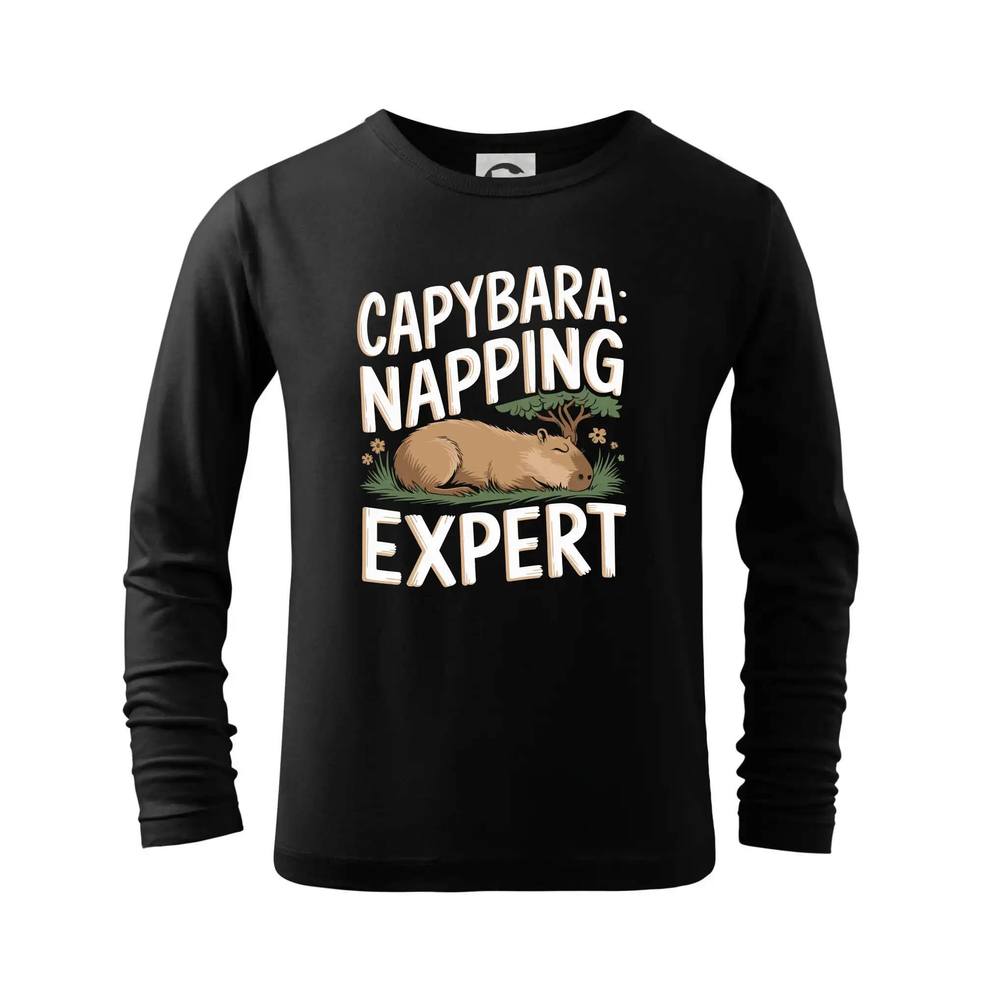 Tričká so zvieratami - Capybara Napping Expert - Tričko detské Long Sleeve