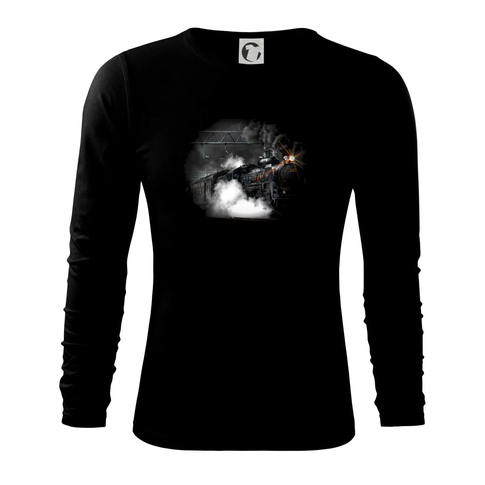 Tričká s vlakmi a autobusmi - Vlak na koľajisku - Tričko s dlhým rukávom FIT-T long sleeve