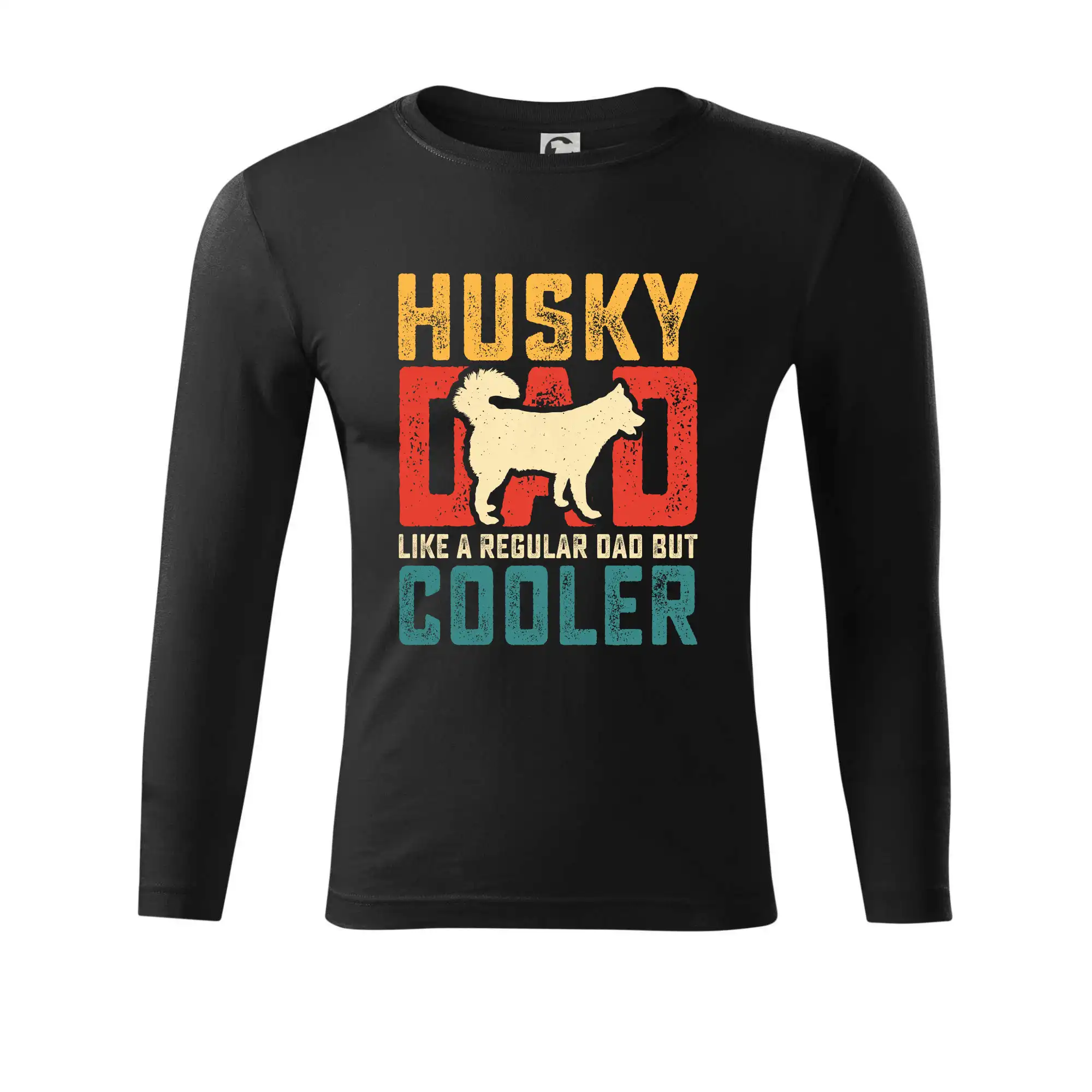Tričká s motívom Sibírsky husky - Husky dad like a regular dad but cooler - Tričko Progress s dlhým rukávom