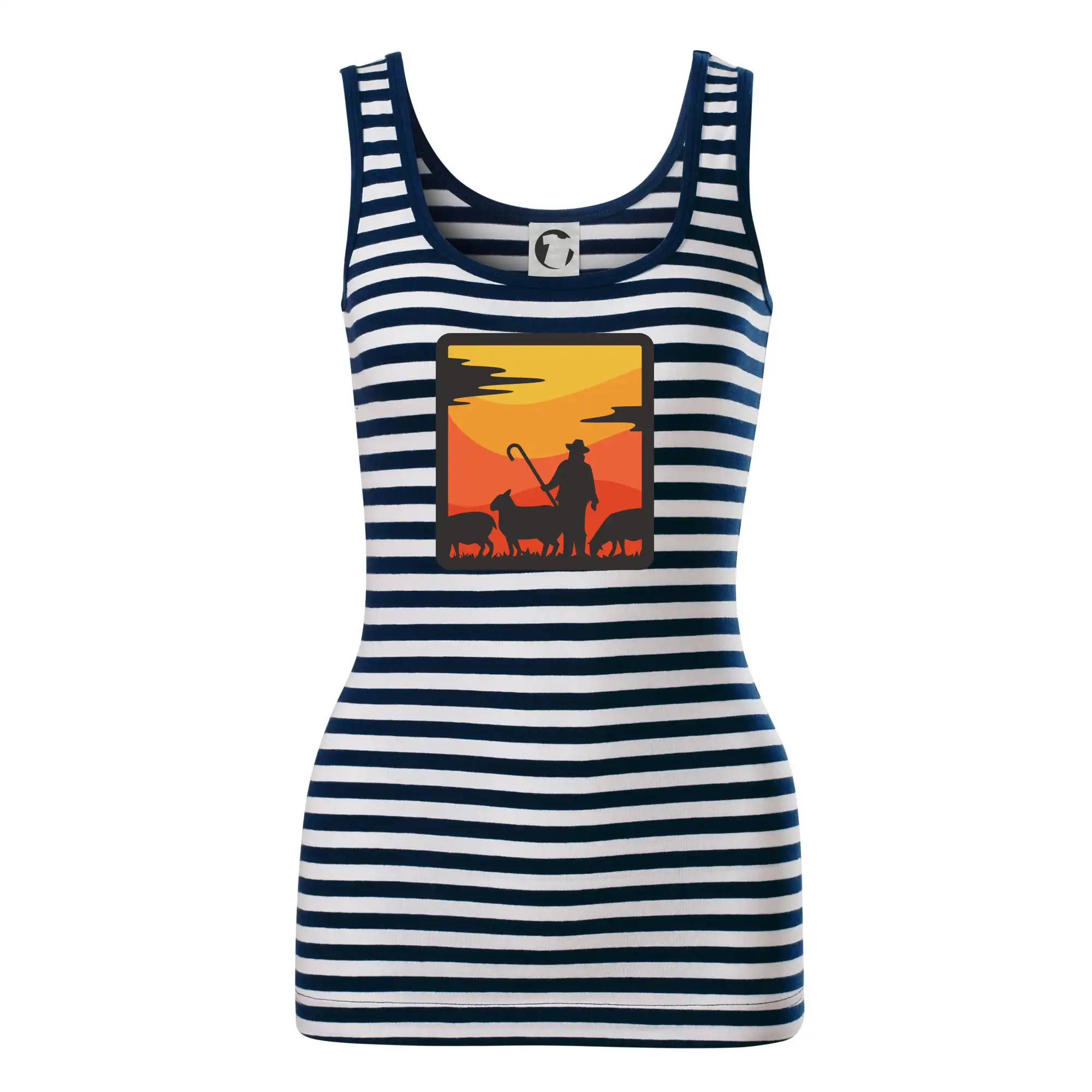 Tričká so zvieratami - Pastierec oviec - štvorec - Sailor tielko na vodu