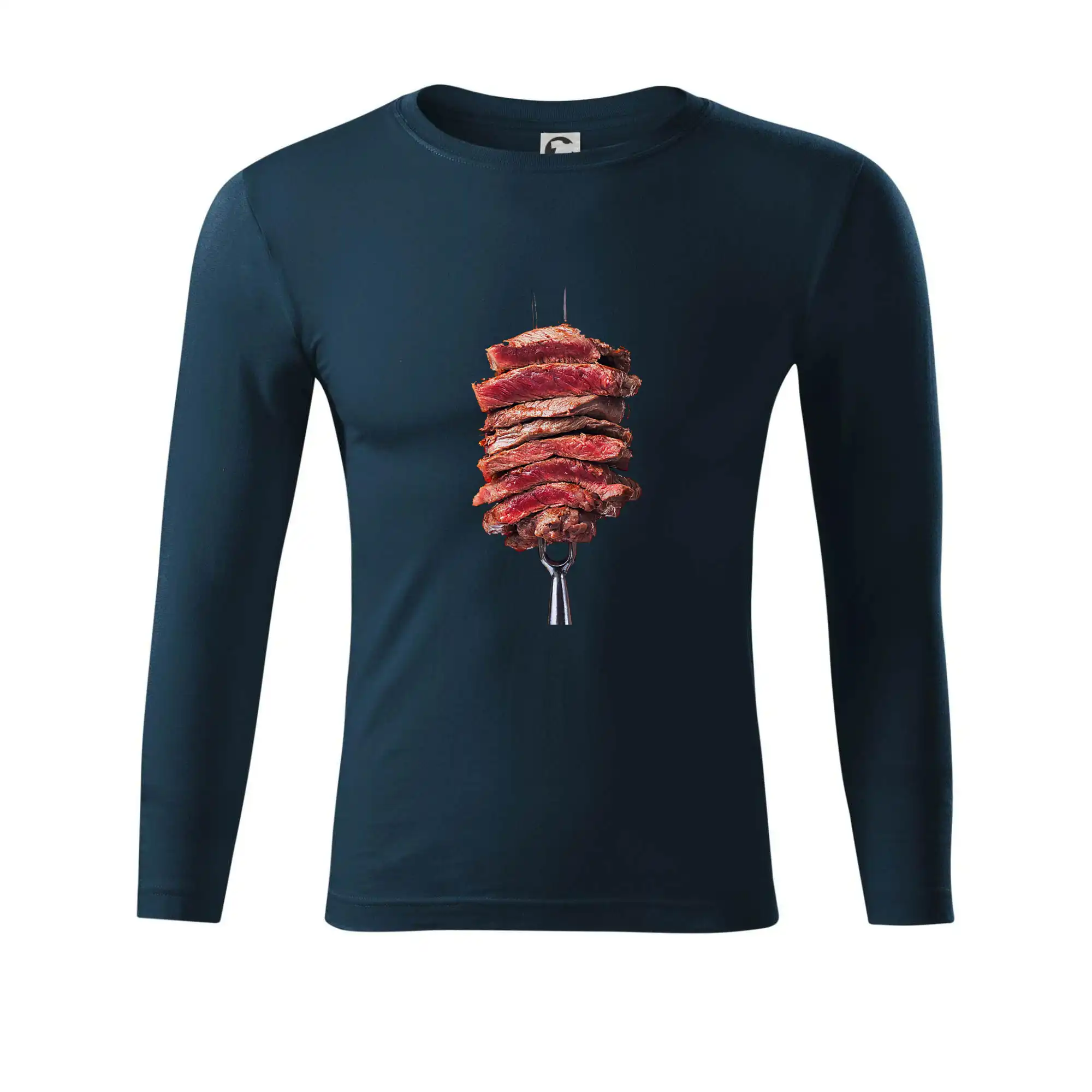 Tričká a zástery na grilovanie - Steak vidlička - Tričko Progress s dlhým rukávom