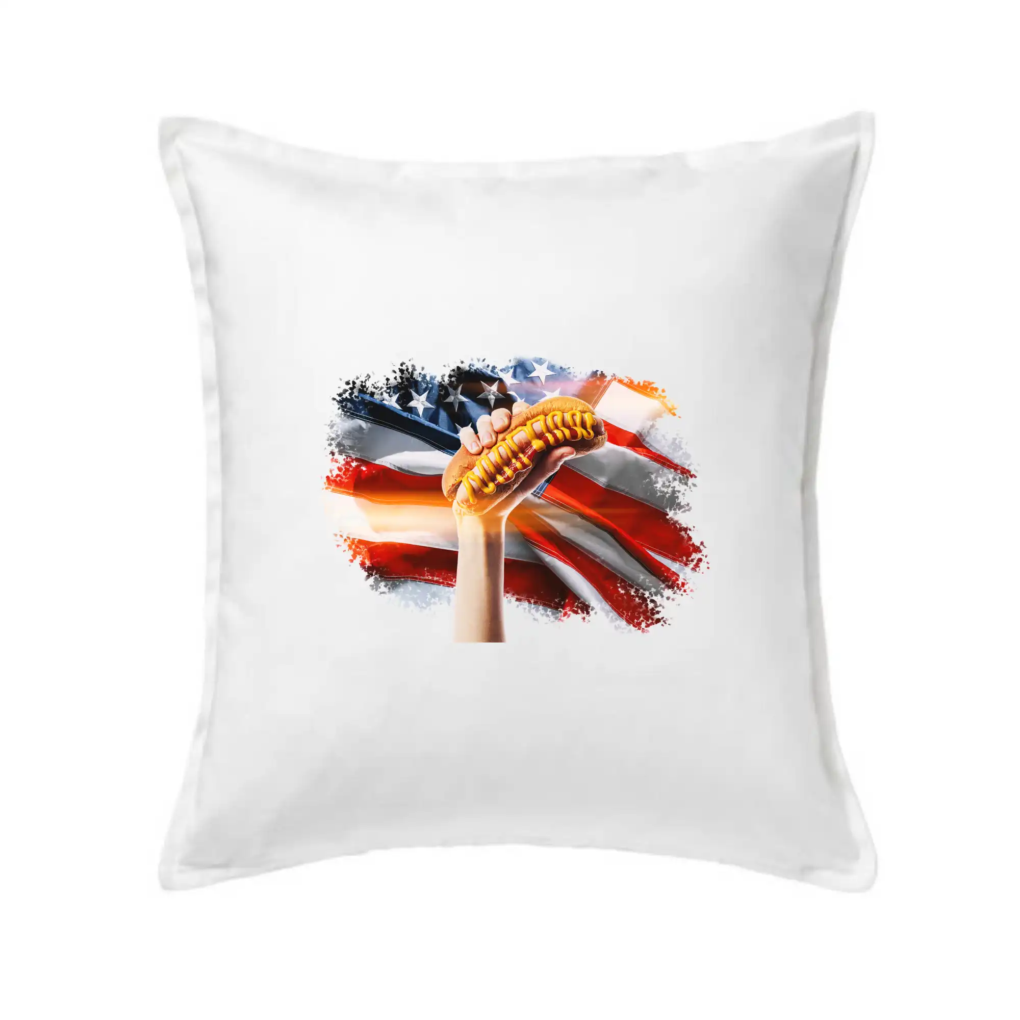 Tričká a zástery na grilovanie - USA BBQ hot dog - Vankúš 50x50
