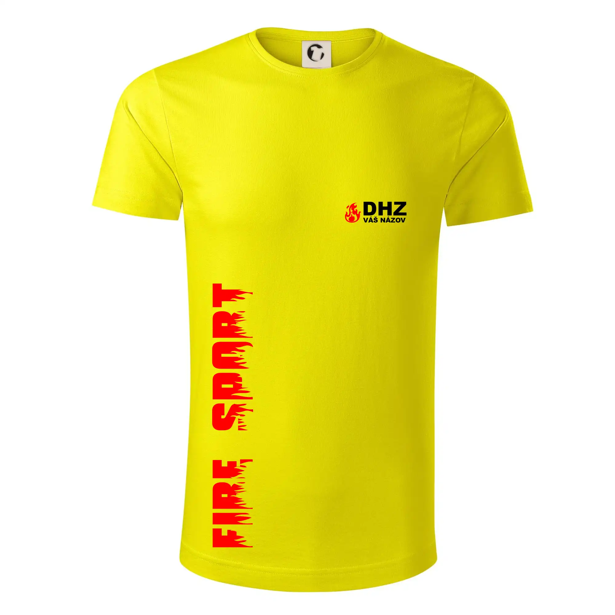 Originálne tričká pre hasičov - DHZ (oheň, firesport, názov sboru - vlastný nápis) - Tričko z organickej bavlny