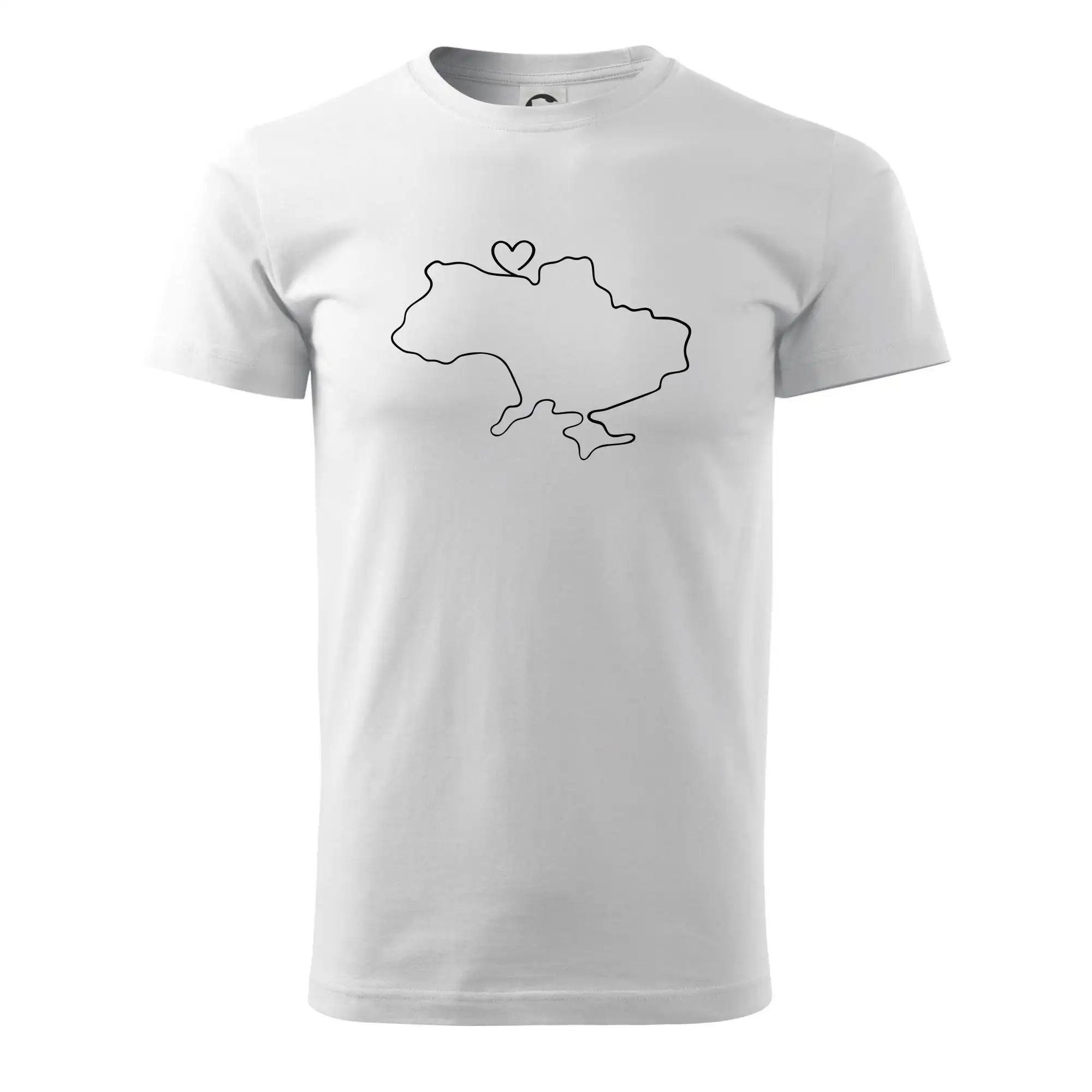 Tričká s vlajkou ukrajiny - Mapa Ukrajiny - srdce - Pánske tričko nižšej gramáže
