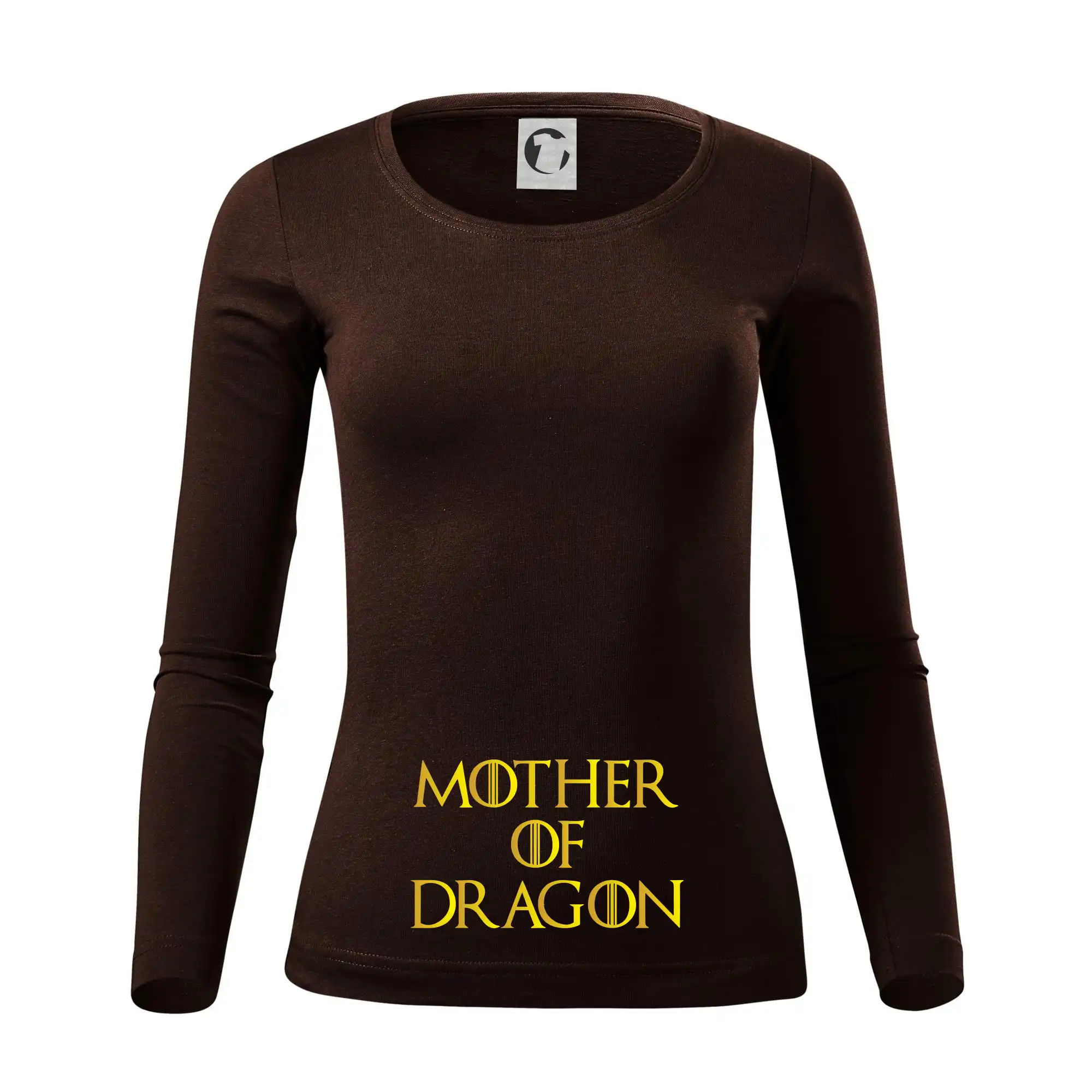 Tričká pre tehotné - Mother of Dragon - Zlatá - Dámske tričko FIT-T LS - zužené