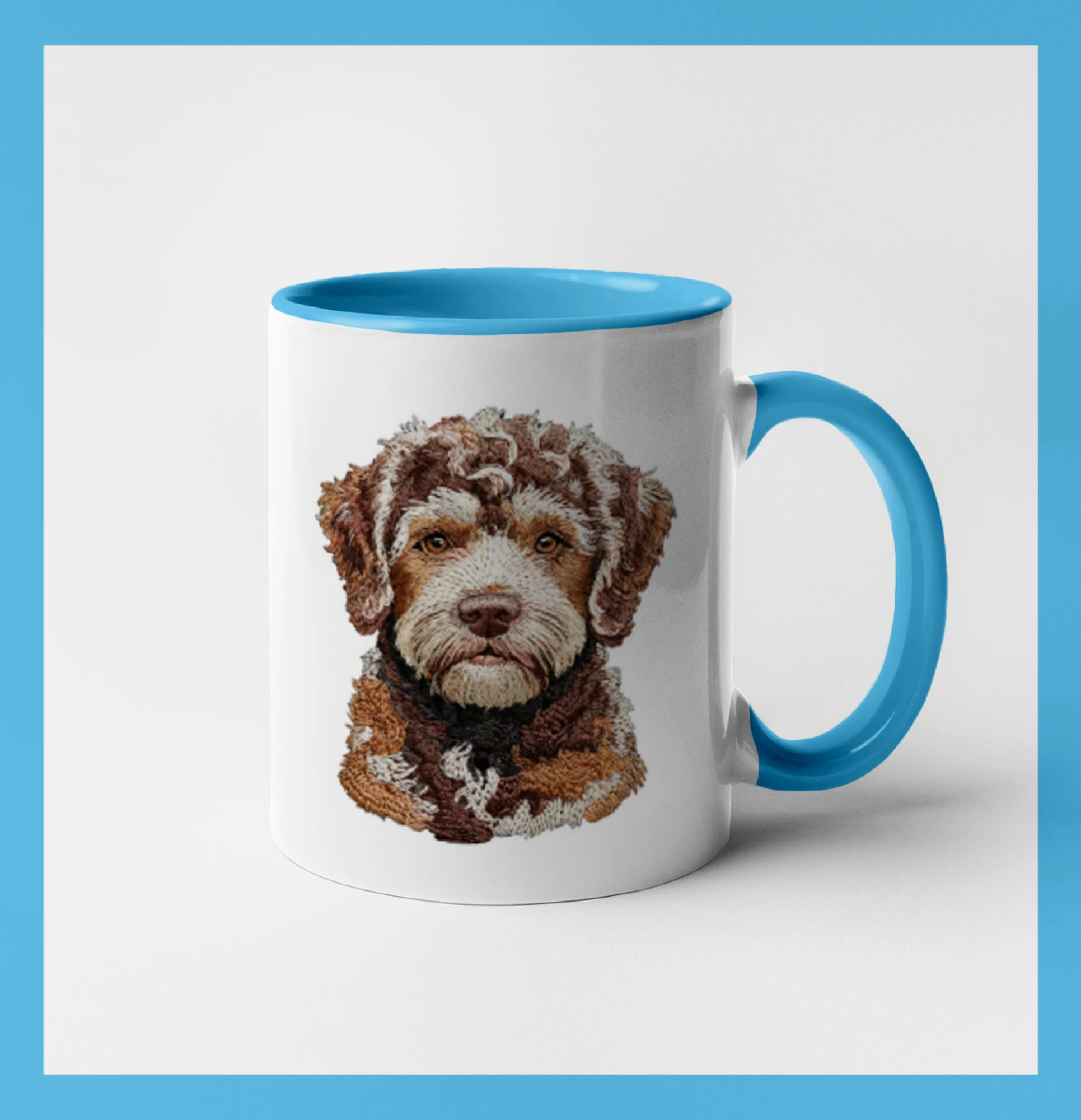 Ostatné psie plemená - Lagotto romagnolo vyšívaná hlava - Hrnček 