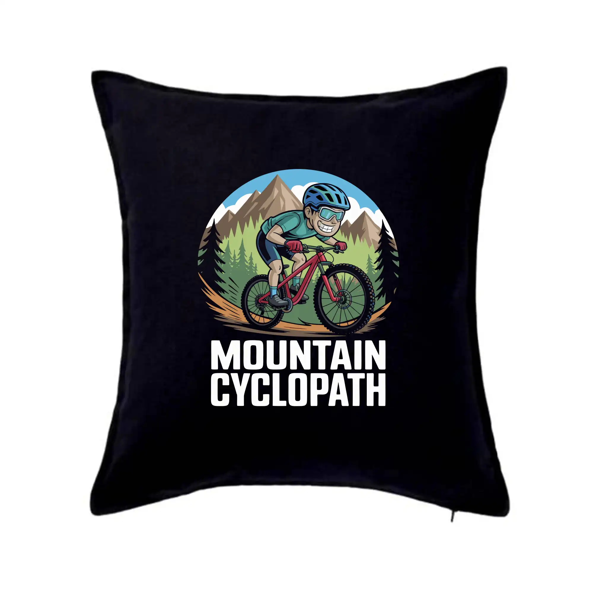 Tričko ako darček pre cyklistu - Mountain cyclopat bez fúzov - Vankúš 50x50
