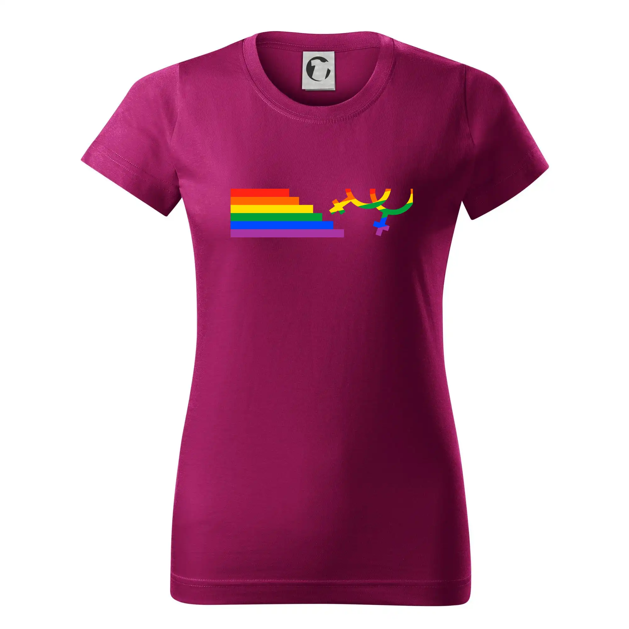 Tričká pre LGBT a Queer komunitu - Lesby symbol dúha - Dámske tričko basic - ľahko voľnejšie a dlhšie