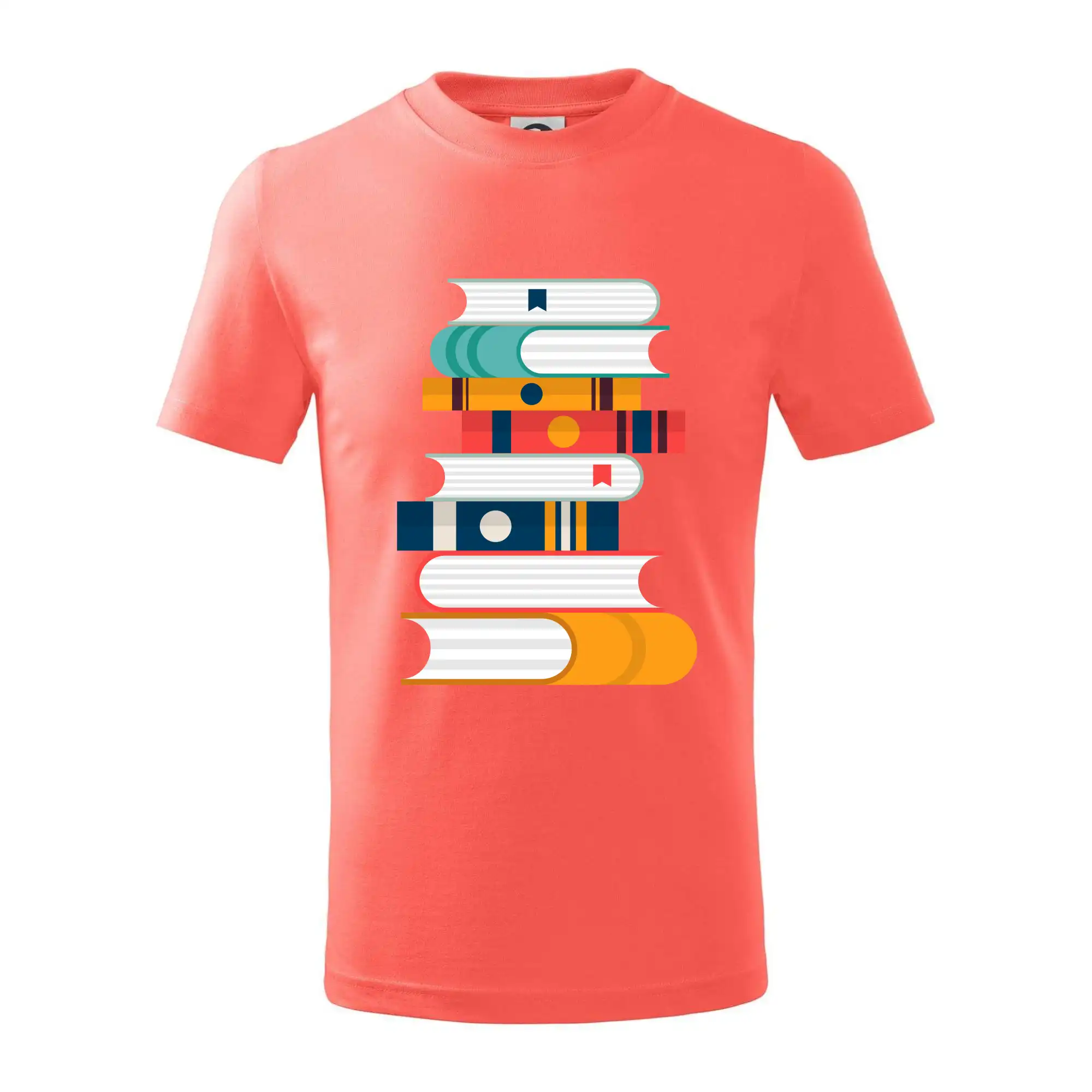 Tričká s motívom kníh pre milovníkov čítania a vône papiera - Knihy flat design - Tričko detské bavlnené