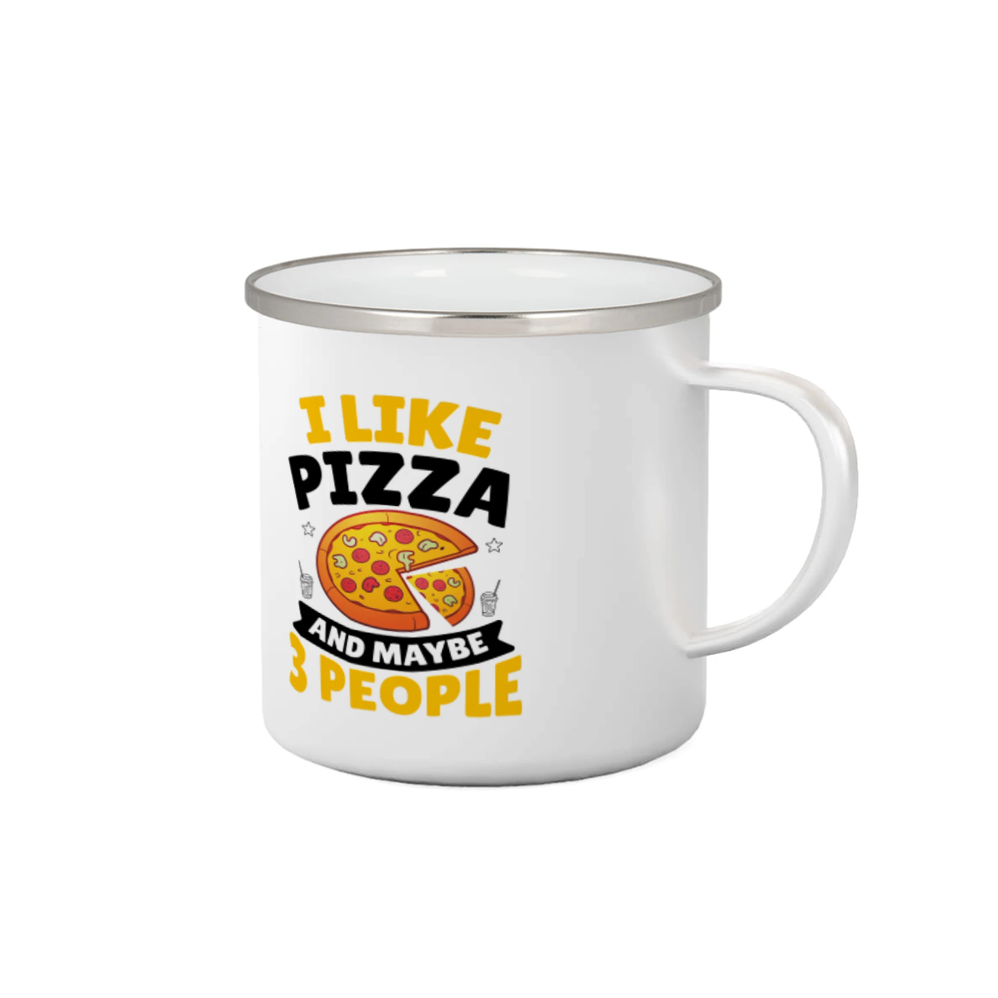 Tričká a zástery na grilovanie - I like pizza and maybe 3 people - Plecháčik