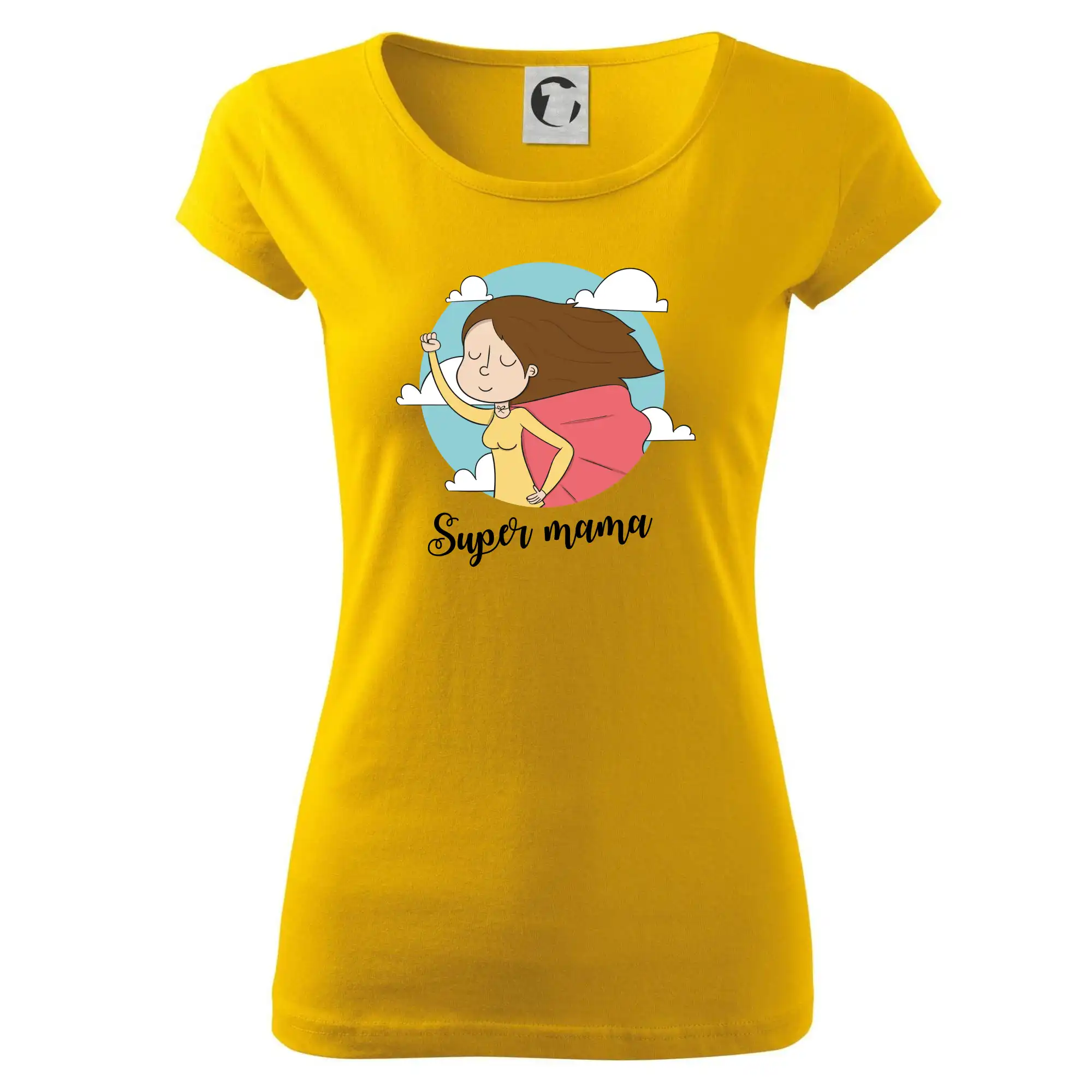 Tričká a mikiny pre mamičky - Kreslený obrázok Super mama - Dámske tričko Pure