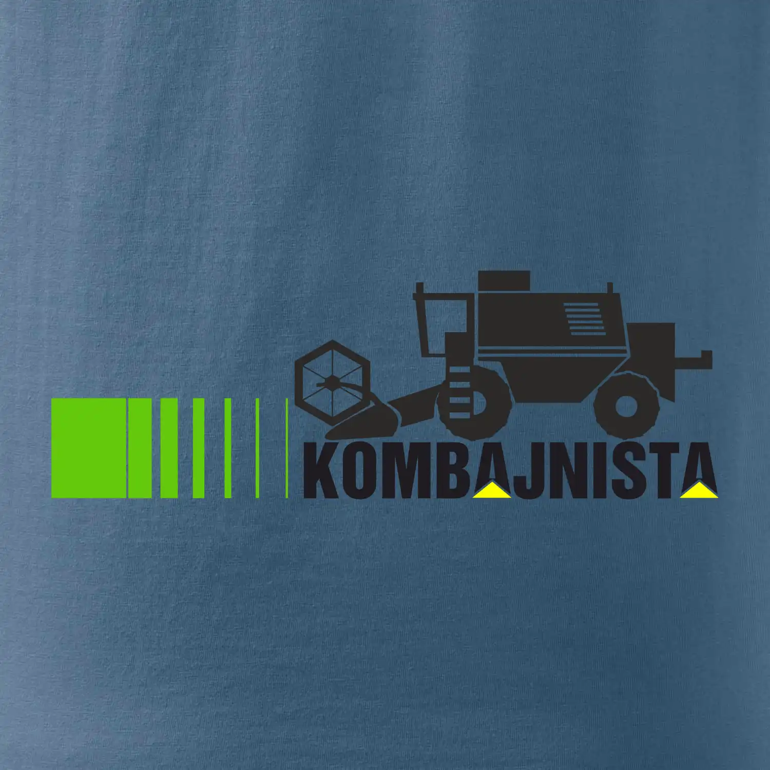 Kombajnista zelená a žlutá