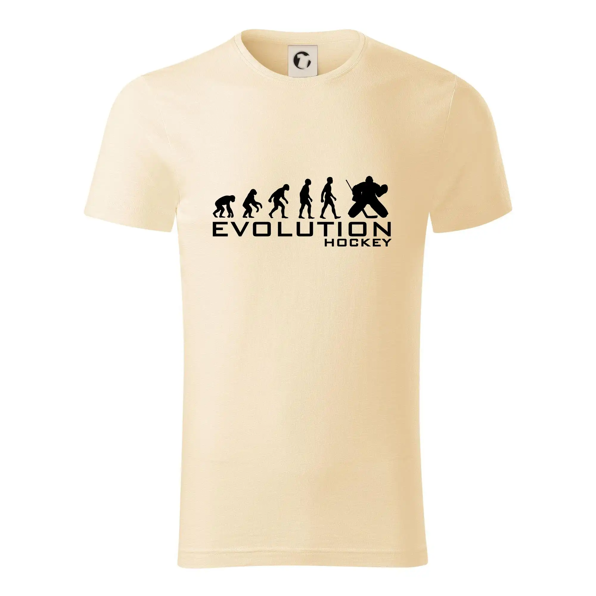 Tričká s potlačou evolúcia - Evolúcia Hockey brankár - Tričko z organickej bavlny