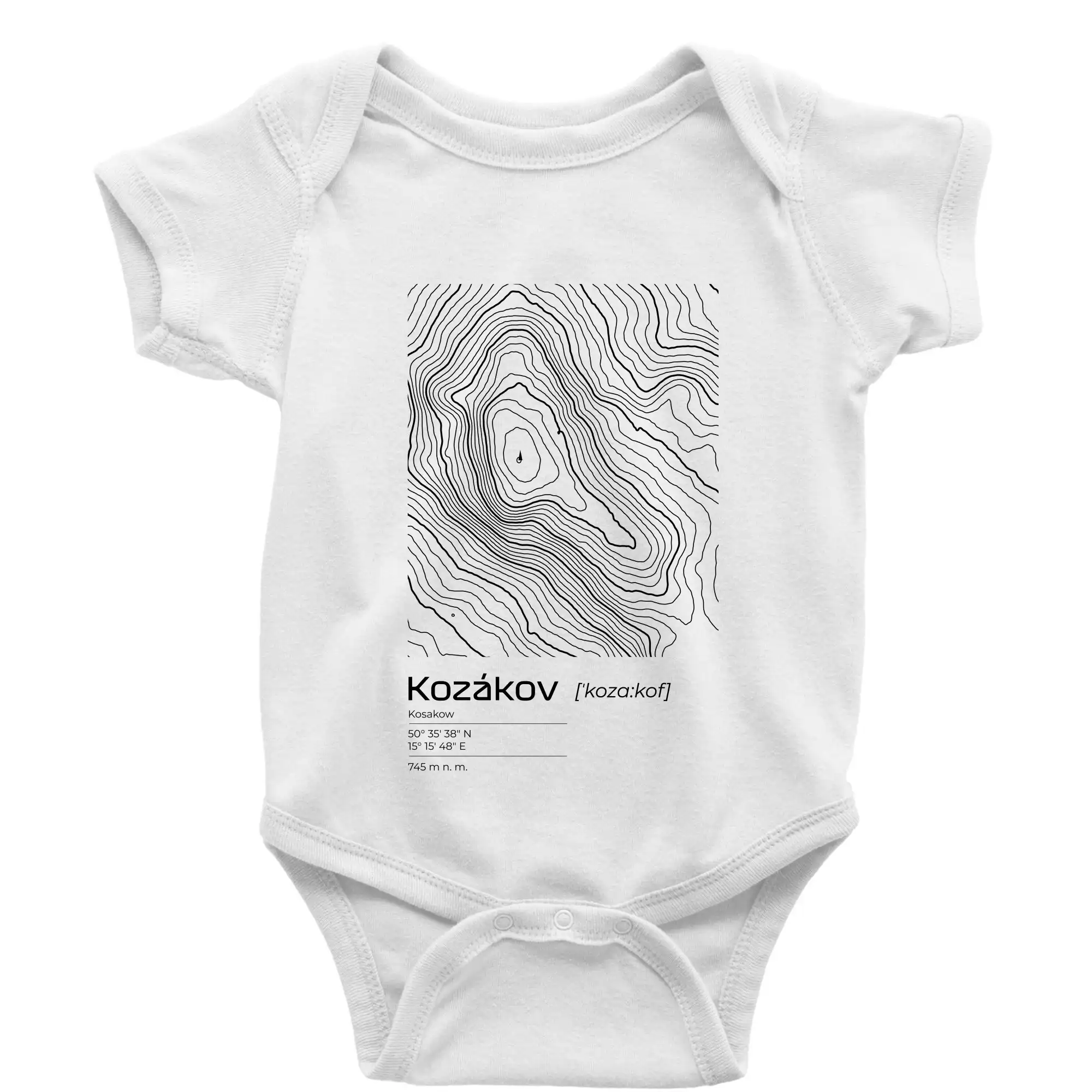 Kozákov - vrstevnice v obdélníku