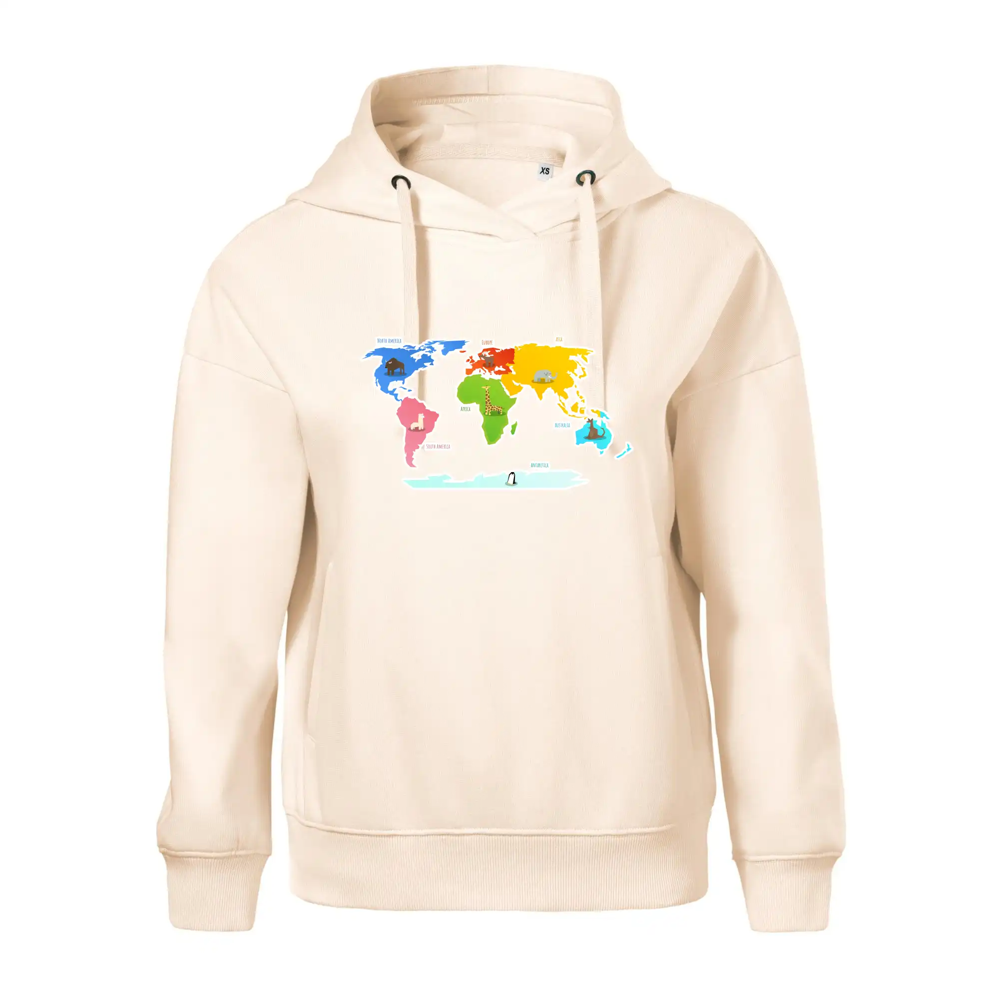 Světové kontinenty s názvy a zvířátky