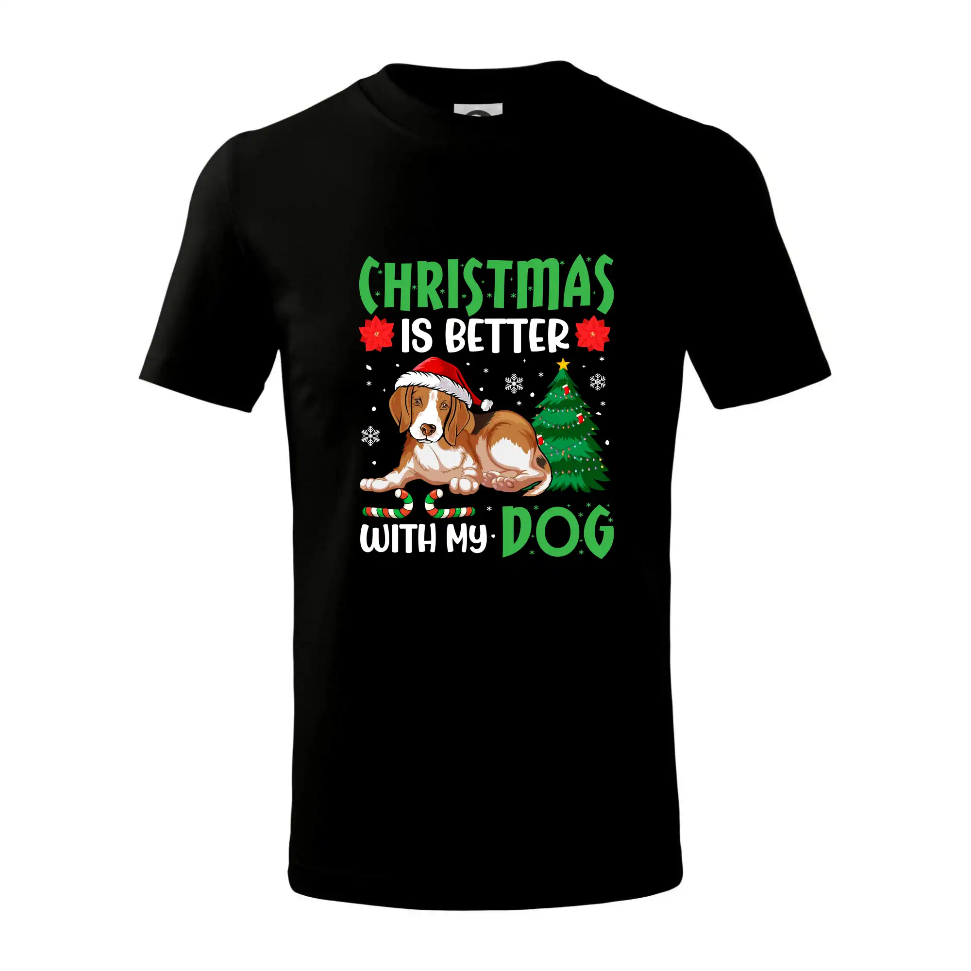 Vianočné tričká - Christmas is better with my dog - Tričko detské bavlnené