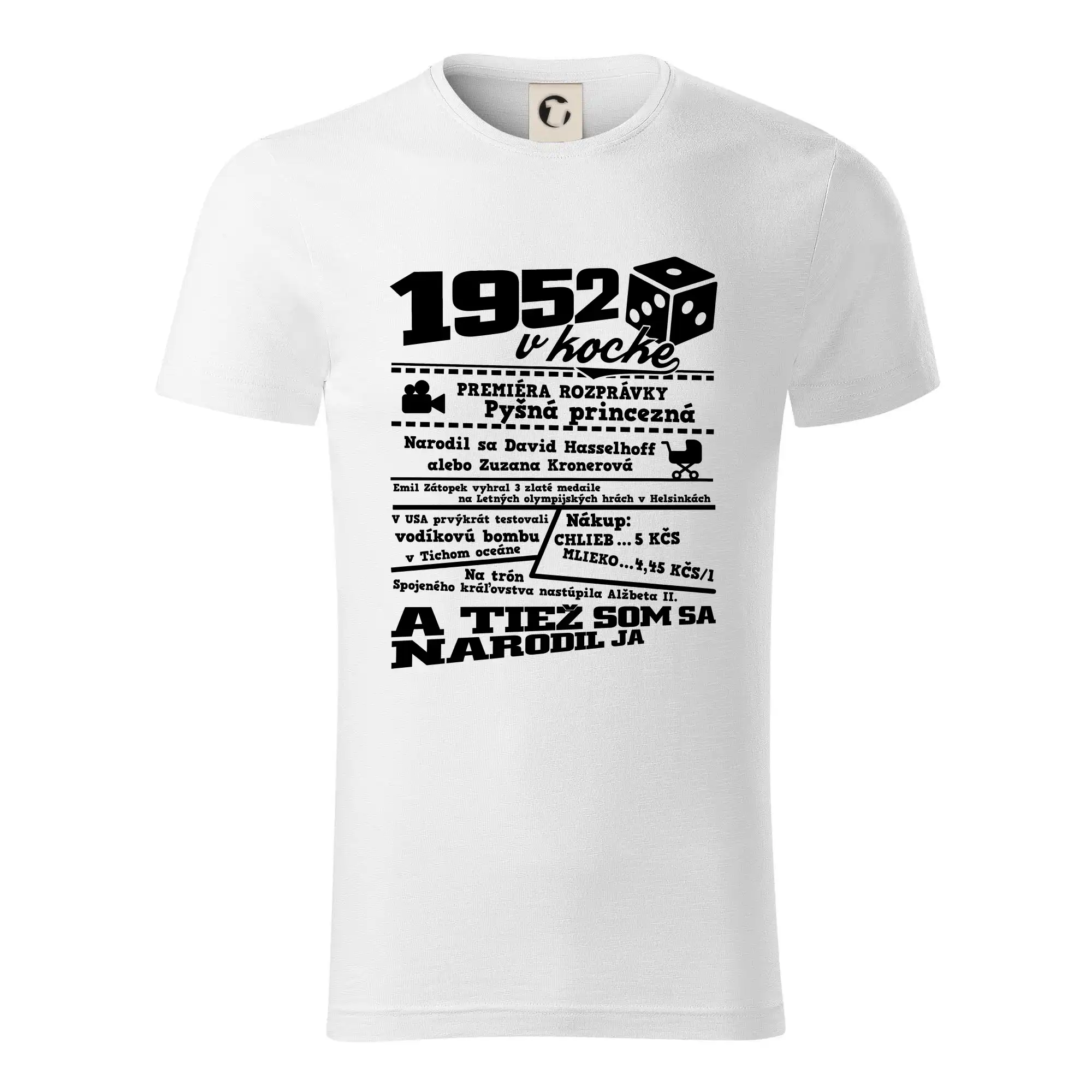 Narodeniny v kocke - 1952 v kocke - Tričko z organickej bavlny