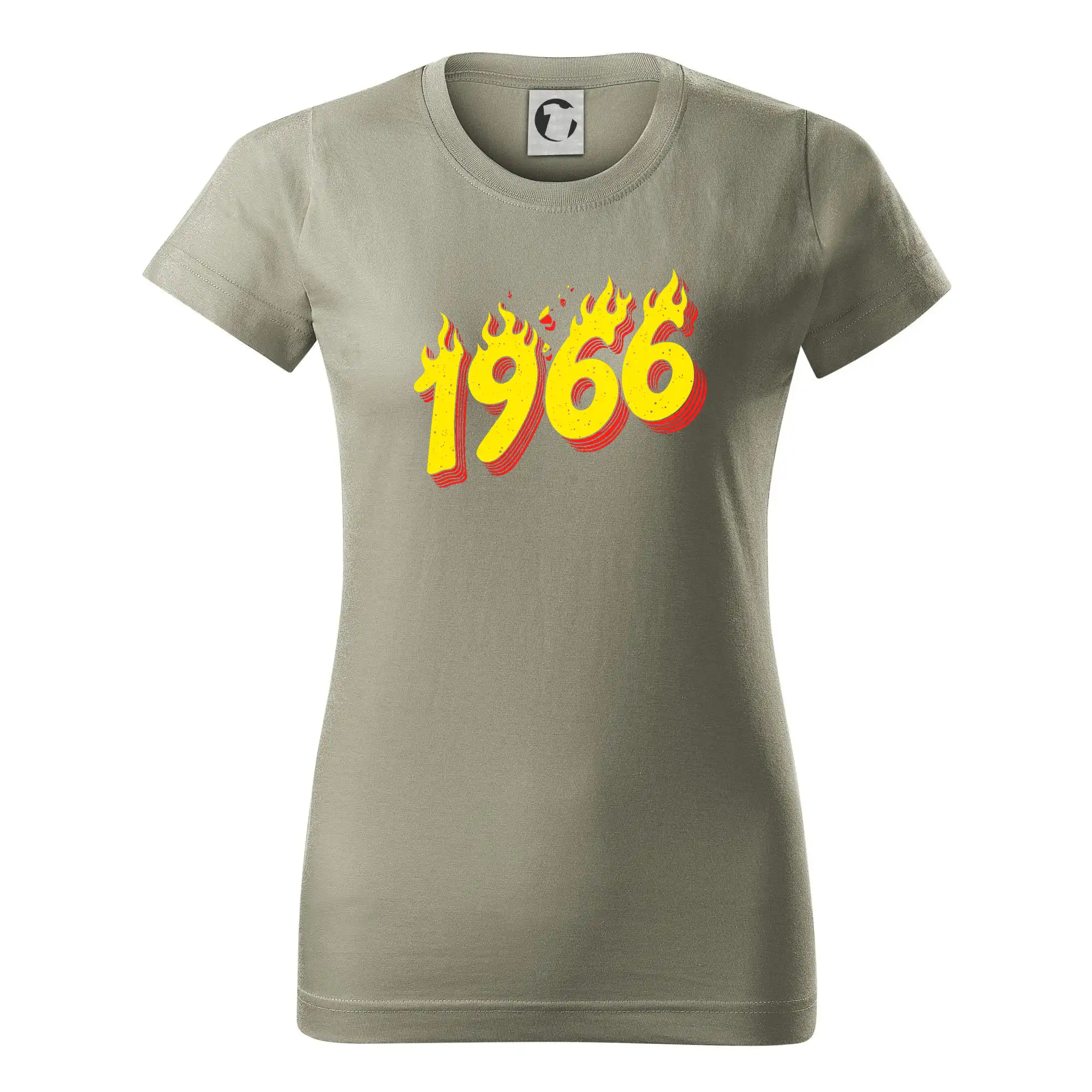 Trička s ročníkom 1966 - Narodeniny v ohni 1966 - Dámske tričko basic - ľahko voľnejšie a dlhšie