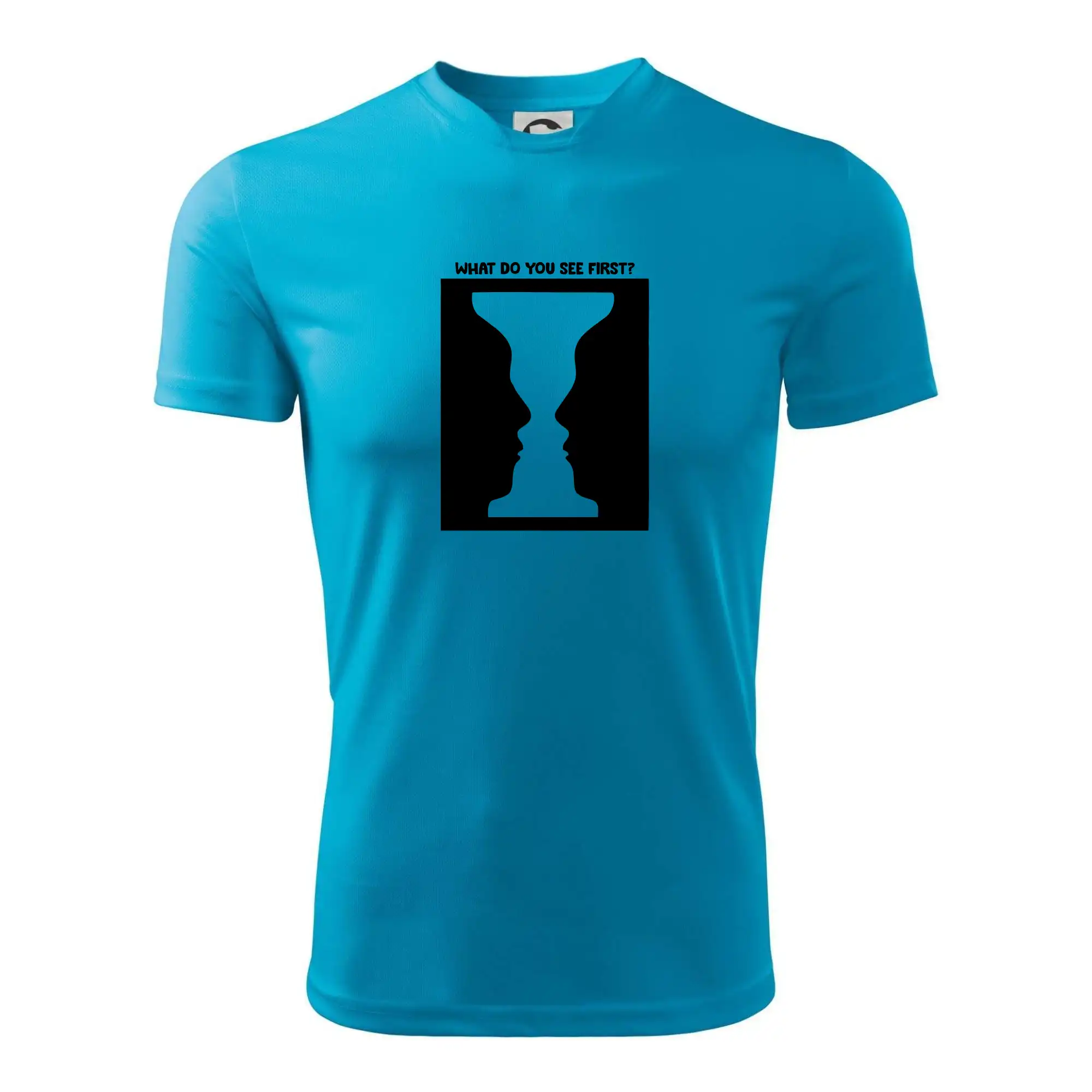 Grafické tričká - What do you see first? Pohár - Tváre - Detské tričko športové