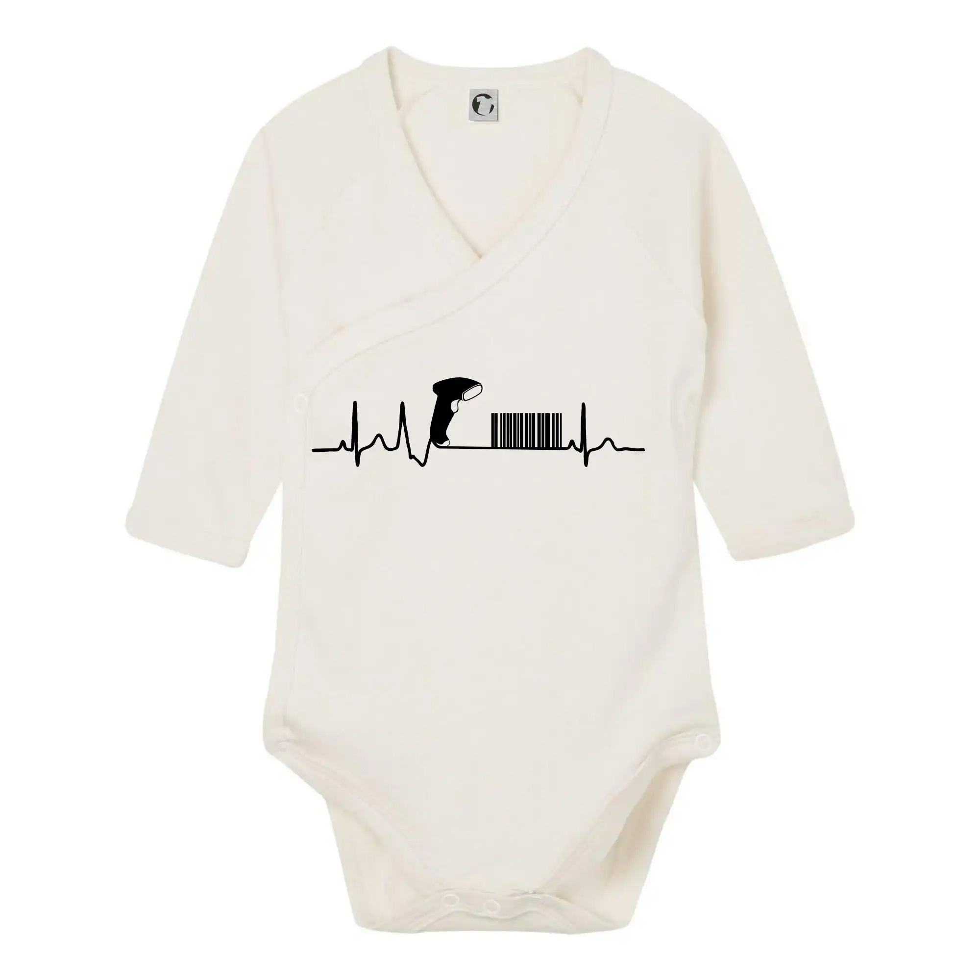 Vtipné tričká do práce - EKG predavačka - Body zavinovacie s dlhým rukávom