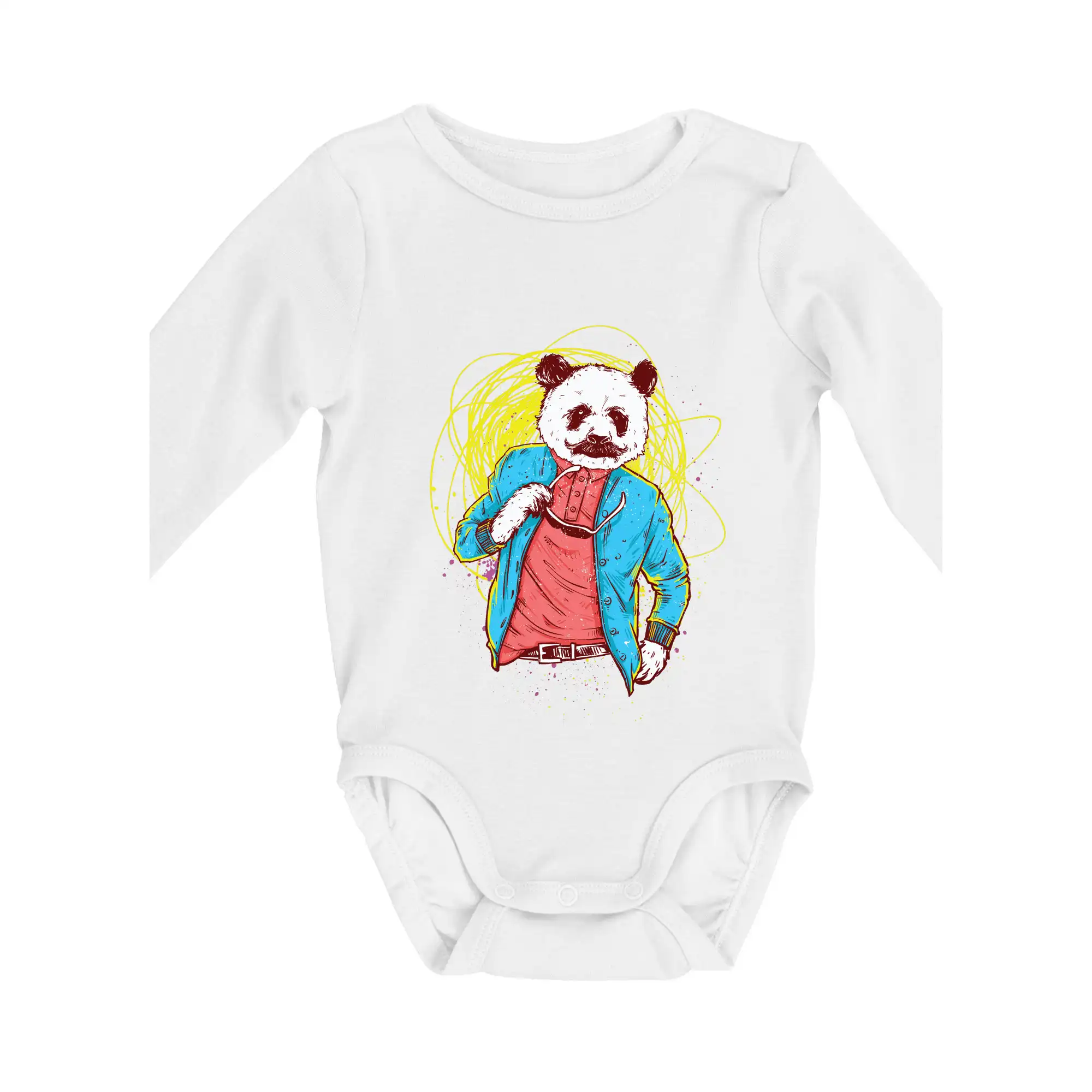 Grafické tričká - Panda Bear - Body dojčenské s dlhým rukávom