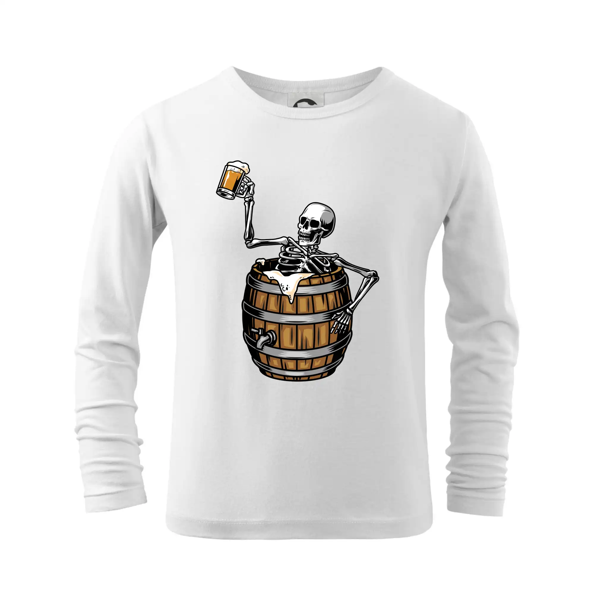 Vtipná tričká pre pivárov - Kostra pivo - Tričko detské Long Sleeve