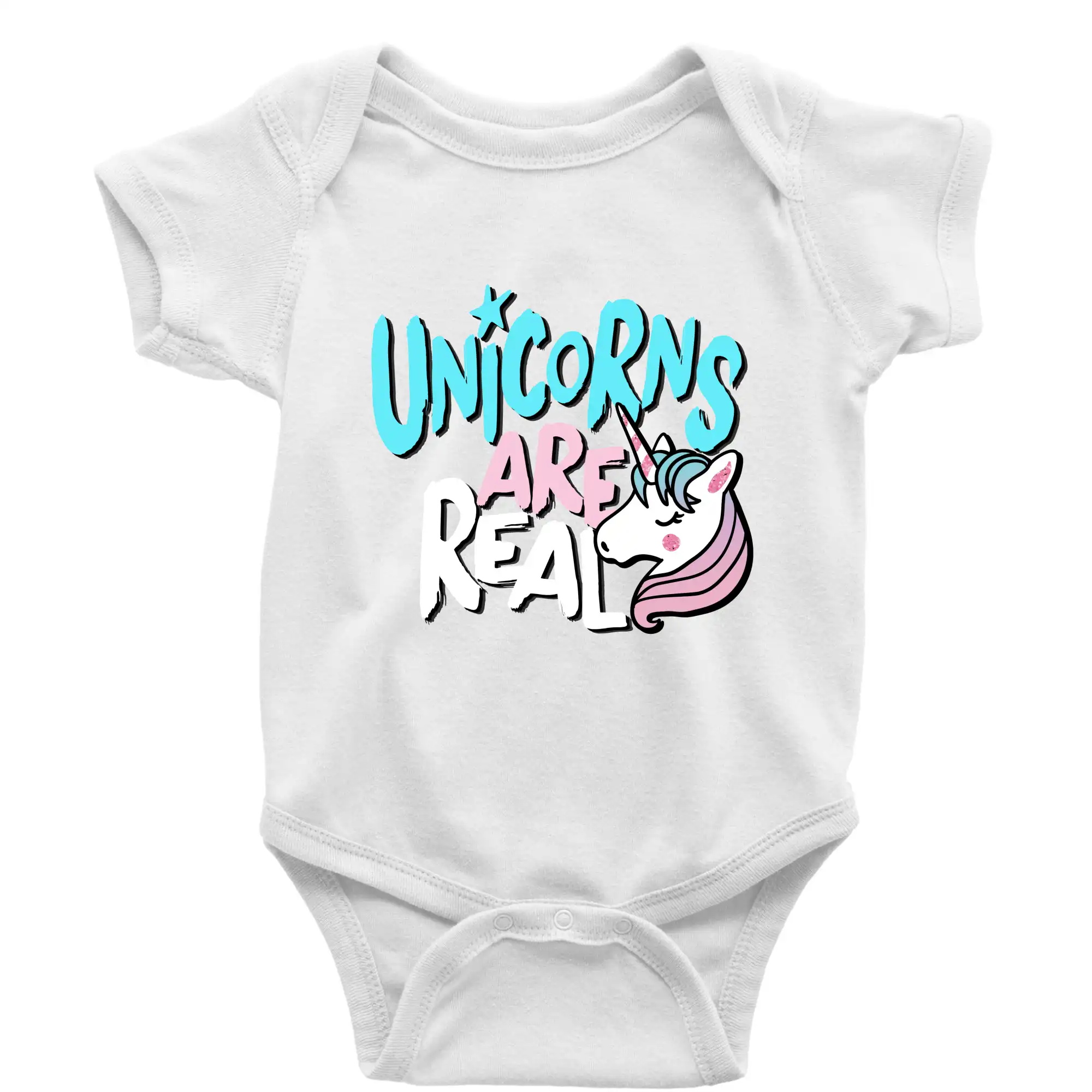 Tričká s jednorožcom - Unicorns are real ponny - Body dojčenské s krátkym rukávom