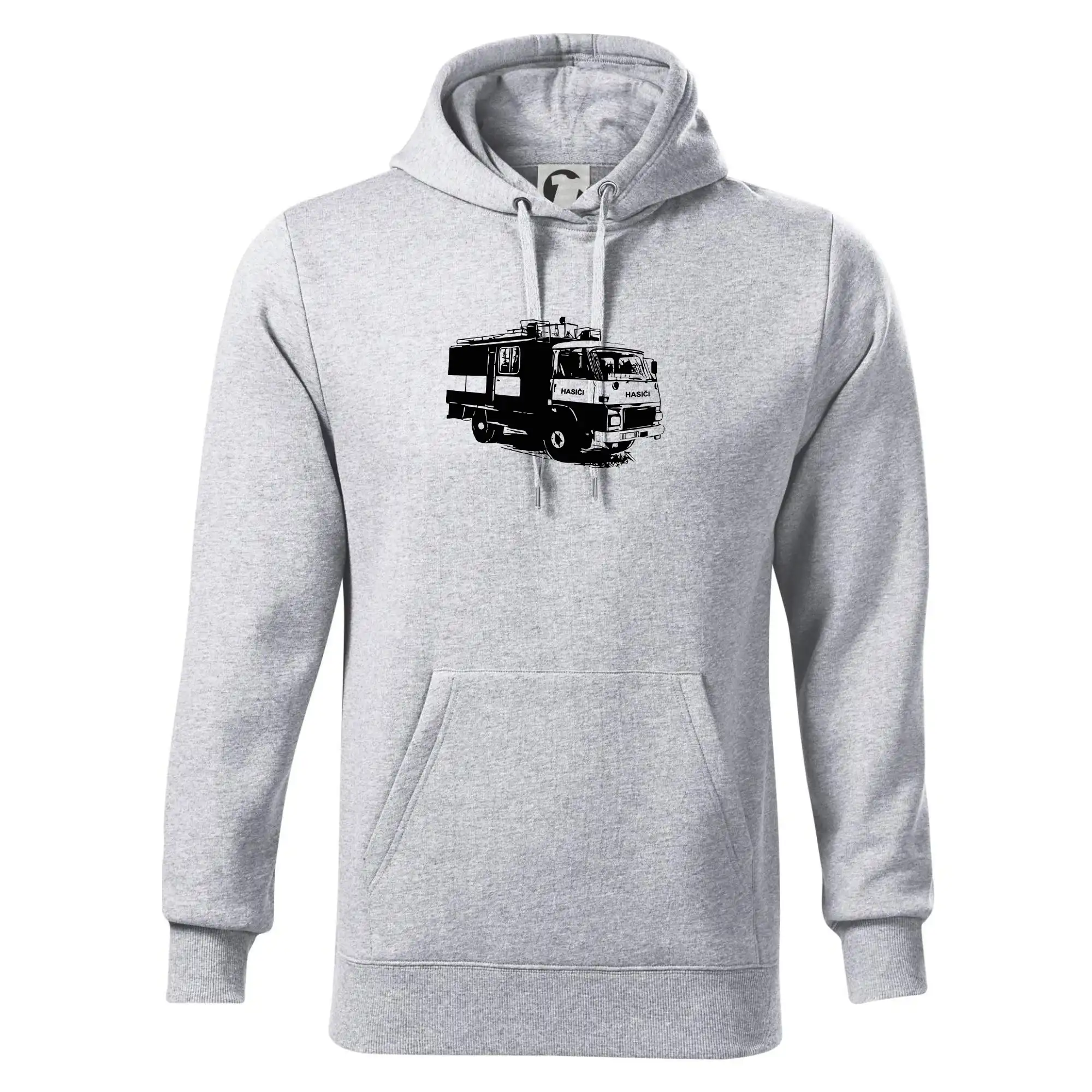 Originálne tričká pre hasičov - Hasičské auto Hasiči - Mikina pánska Cape s kapucňou